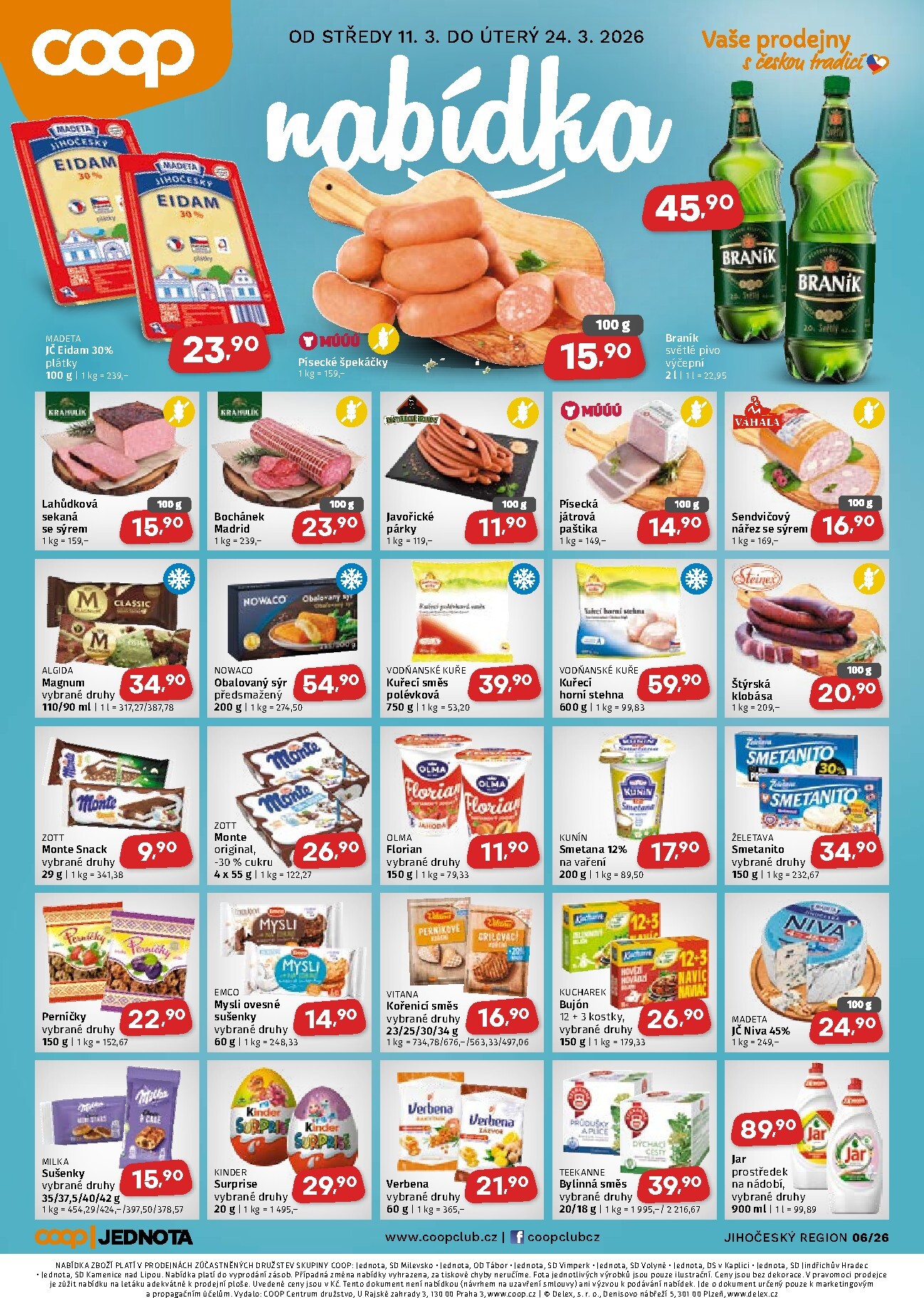 coop - Coop - Jižní Čechy leták platný od středy 11.03.2026 do úterý 24.03.2026