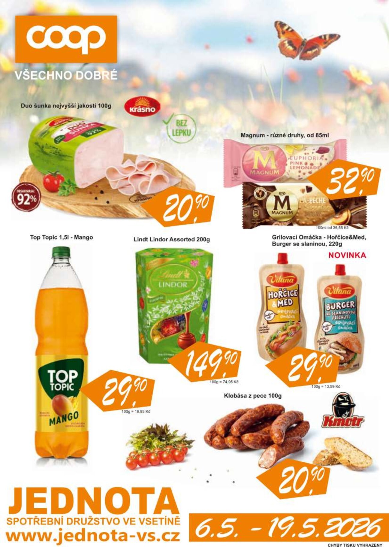 coop - Aktuální COOP Jednota leták platný od středy 06.05.2026 do úterý 19.05.2026
