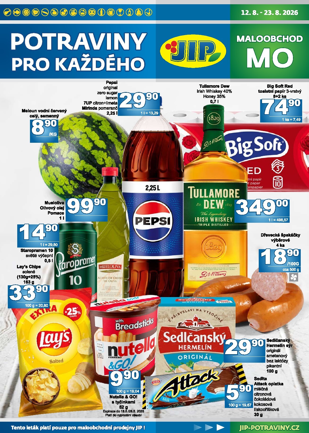 jip - Budoucí JIP Maloobchod leták platný od středy 12.08.2026 do neděle 23.08.2026