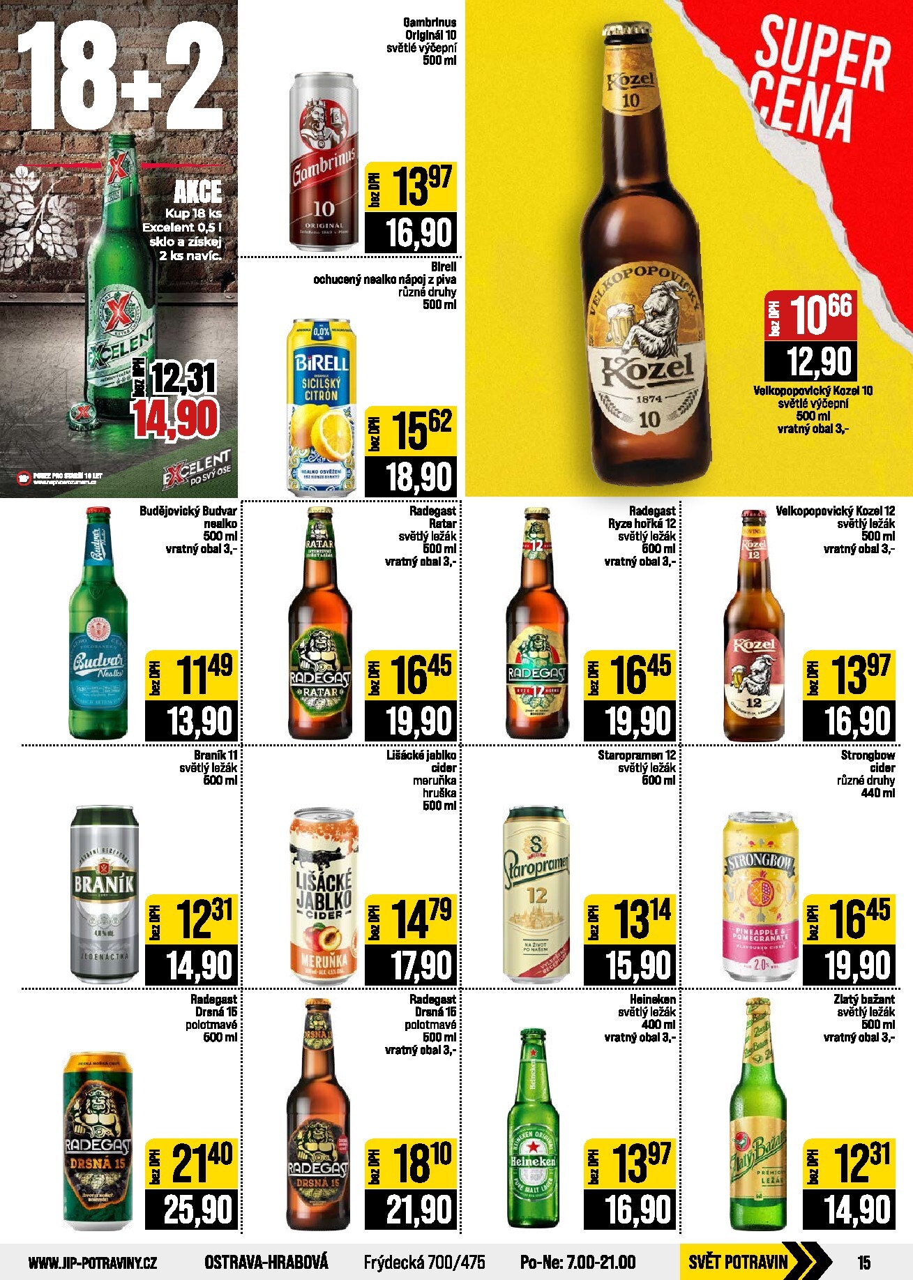 jip - Budoucí JIP - Svět potravin - Brno, Ostrava - Hrabová, Praha - Bořanovice, Jilemnice, Karlovy Vary, Olomouc, Pardubice, Zlín, Polička leták platný od středy 16.09.2026 do úterý 22.09.2026 - page: 15