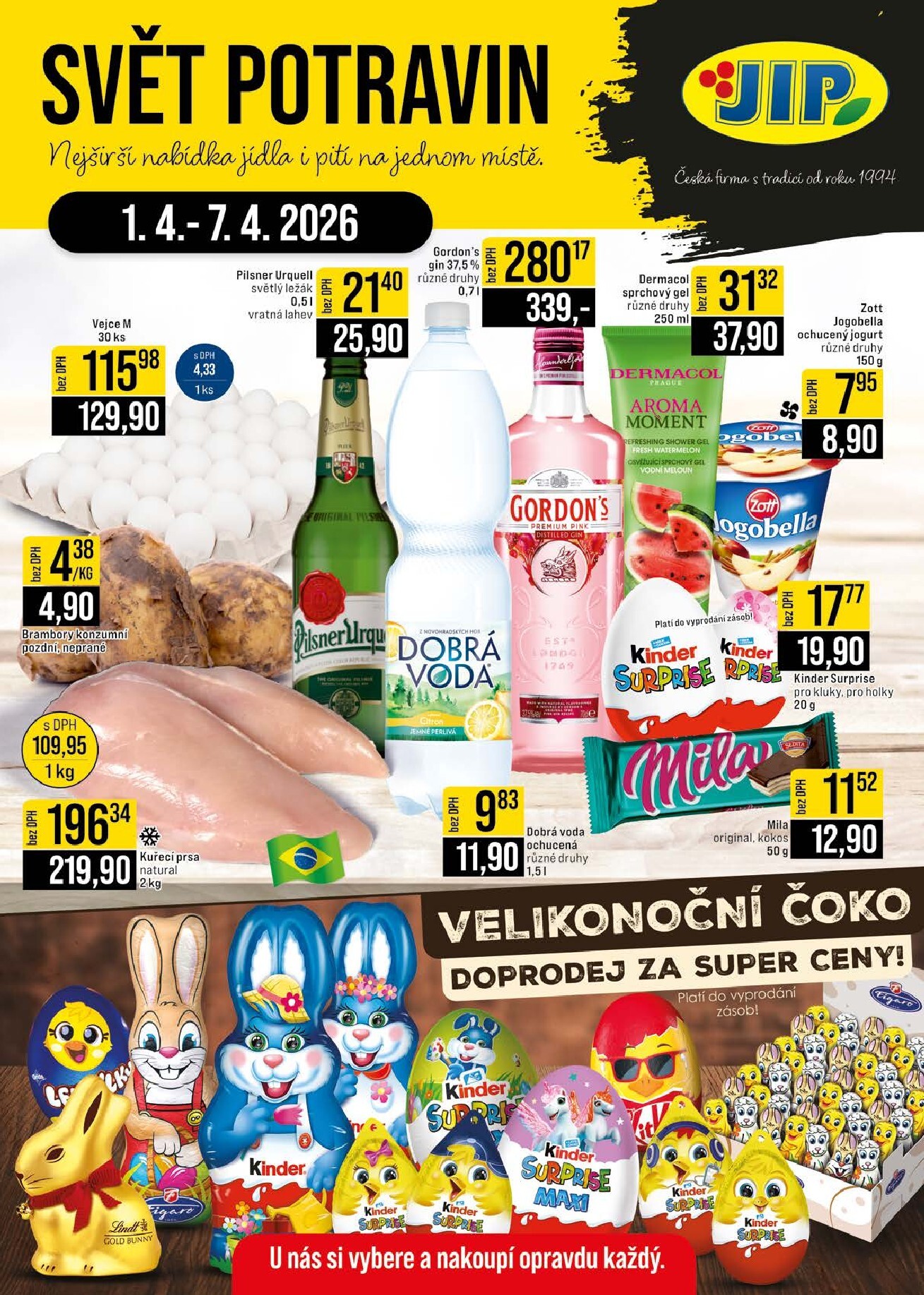 jip - JIP - Brno, Jilemnice, Karlovy Vary, Olomouc, Ostrava, Pardubice, Polička, Praha, Zlín leták platný od středy 01.04.2026 do úterý 07.04.2026