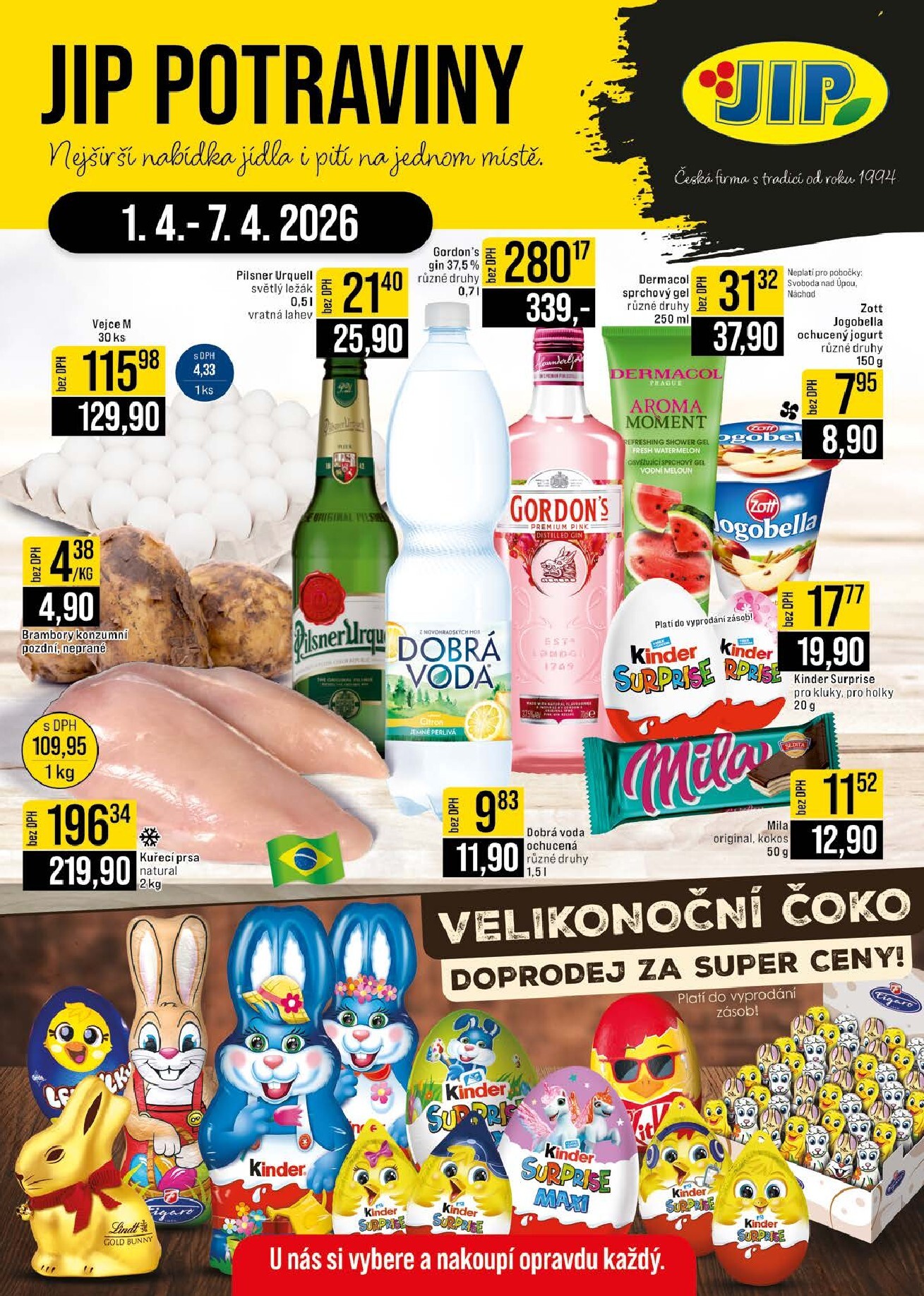 jip - JIP - České Budějovice, Most, Svoboda nad Úpou, Náchod, Sušice leták platný od středy 01.04.2026 do úterý 07.04.2026