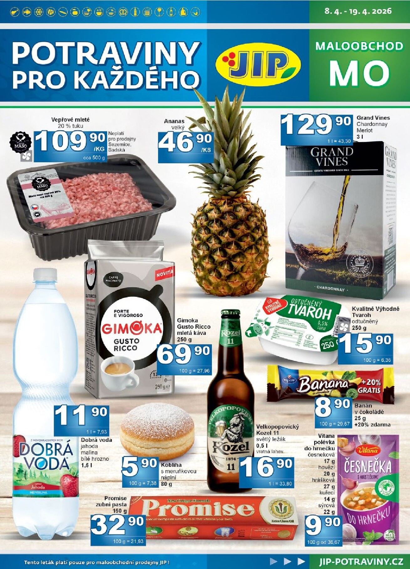 jip - JIP - Maloobchod leták platný od středy 08.04.2026 do neděle 19.04.2026