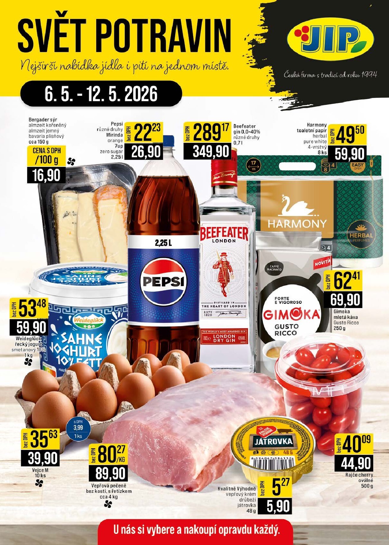 jip - JIP - Brno, Jilemnice, Karlovy Vary, Olomouc, Ostrava, Pardubice, Polička, Praha, Zlín leták na příští týden od středy 06.05.2026 do úterý 12.05.2026