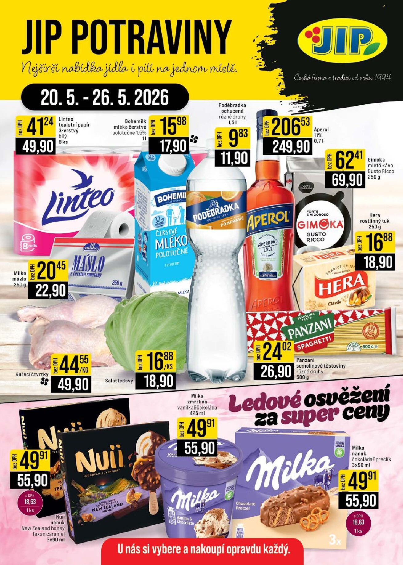 jip - JIP - České Budějovice, Most, Svoboda nad Úpou, Náchod, Sušice leták na příští týden od středy 20.05.2026 do úterý 26.05.2026