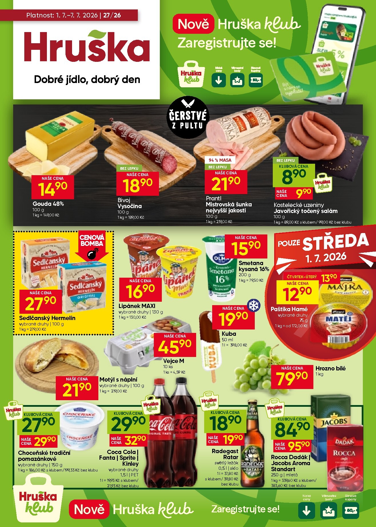 hruska - Aktuální Hruška leták platný od středy 01.07.2026 do úterý 07.07.2026