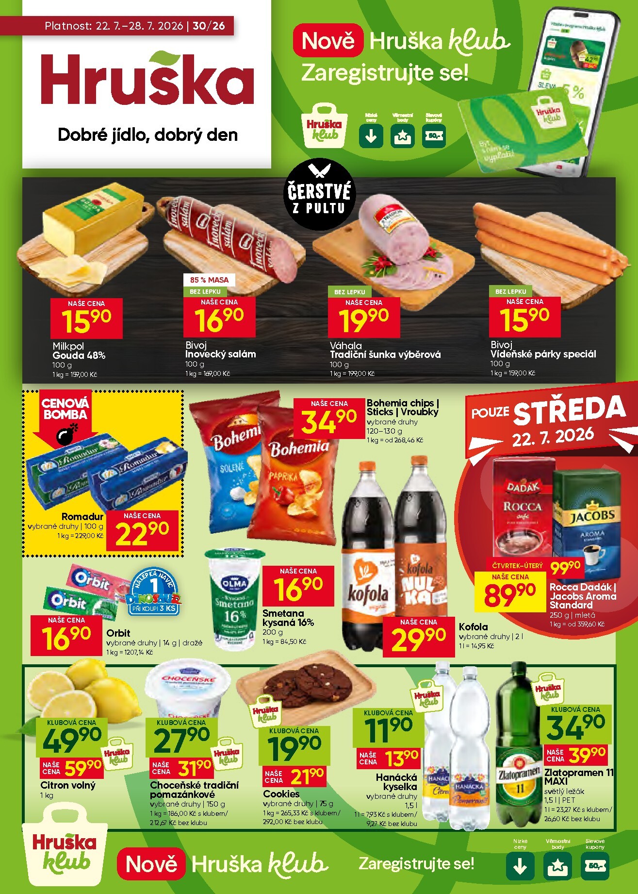 hruska - Aktuální Hruška leták platný od středy 22.07.2026 do úterý 28.07.2026