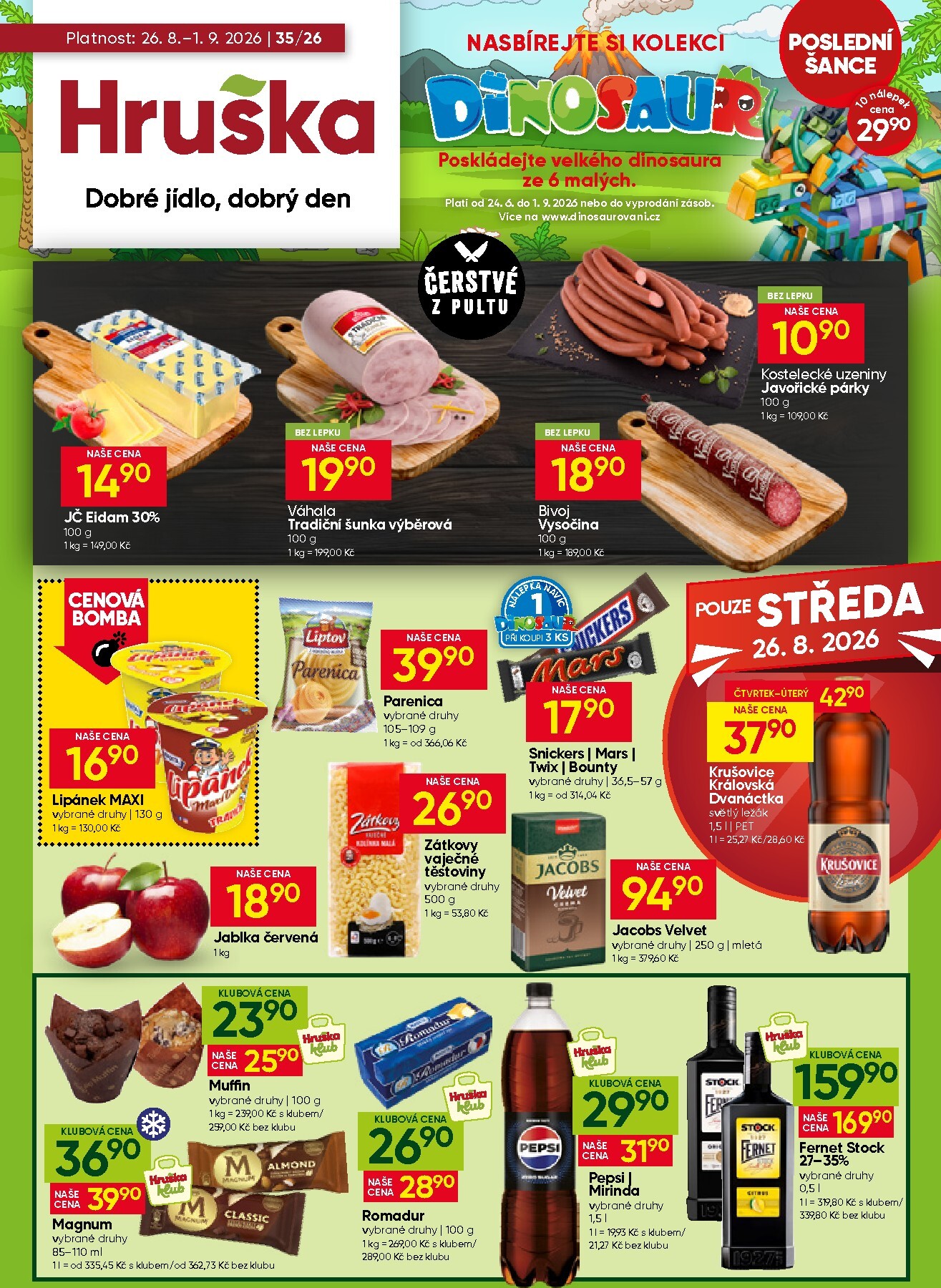 hruska - Aktuální Hruška leták platný od středy 26.08.2026 do úterý 01.09.2026
