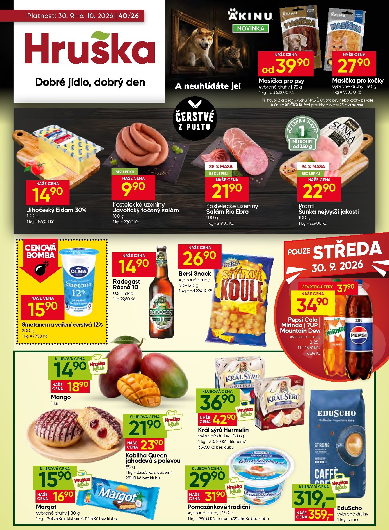 hruska - Aktuální Hruška leták platný od středy 30.09.2026 do úterý 06.10.2026