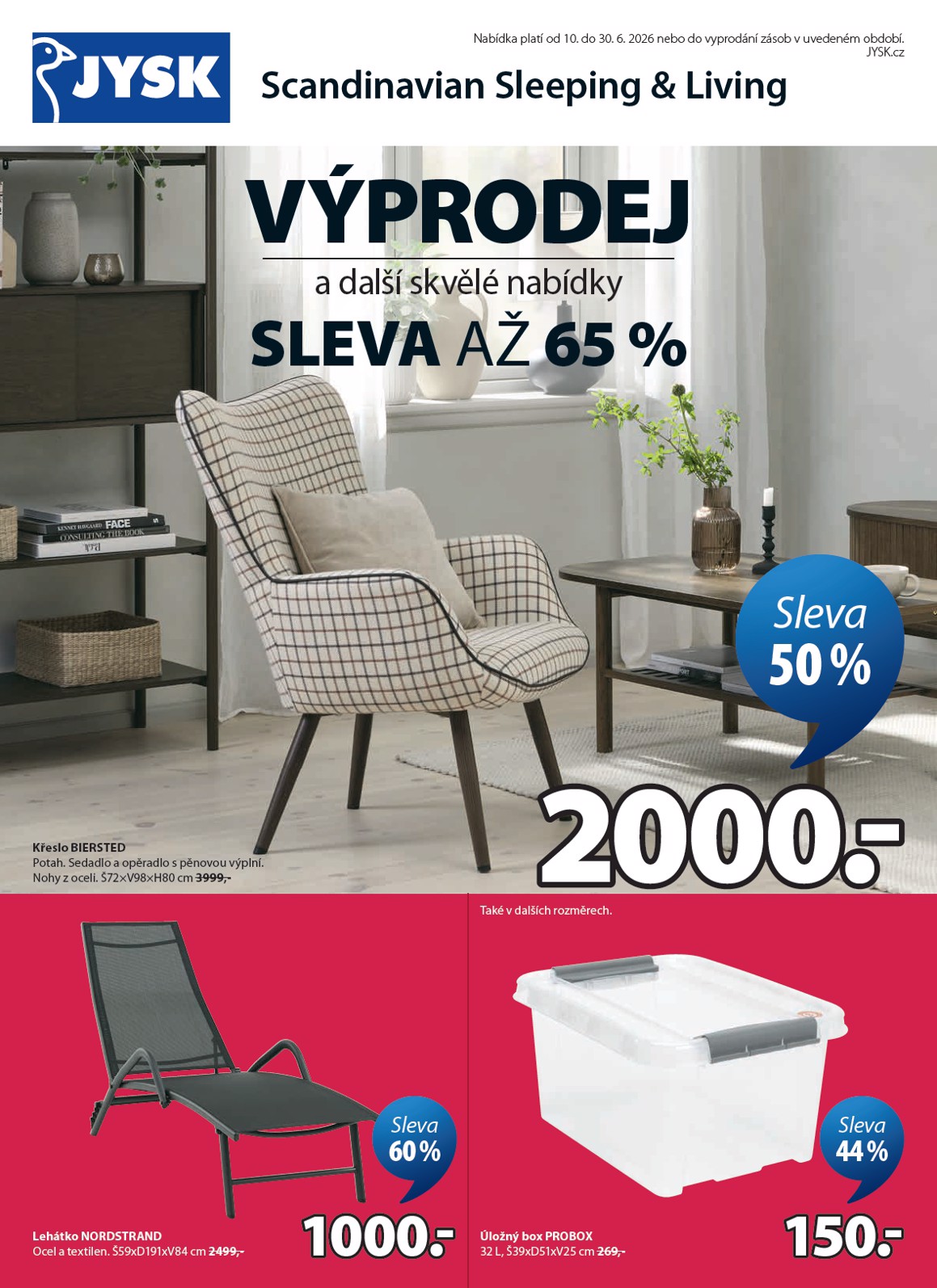 jysk - Aktuální JYSK leták platný od středy 10.06.2026 do úterý 30.06.2026
