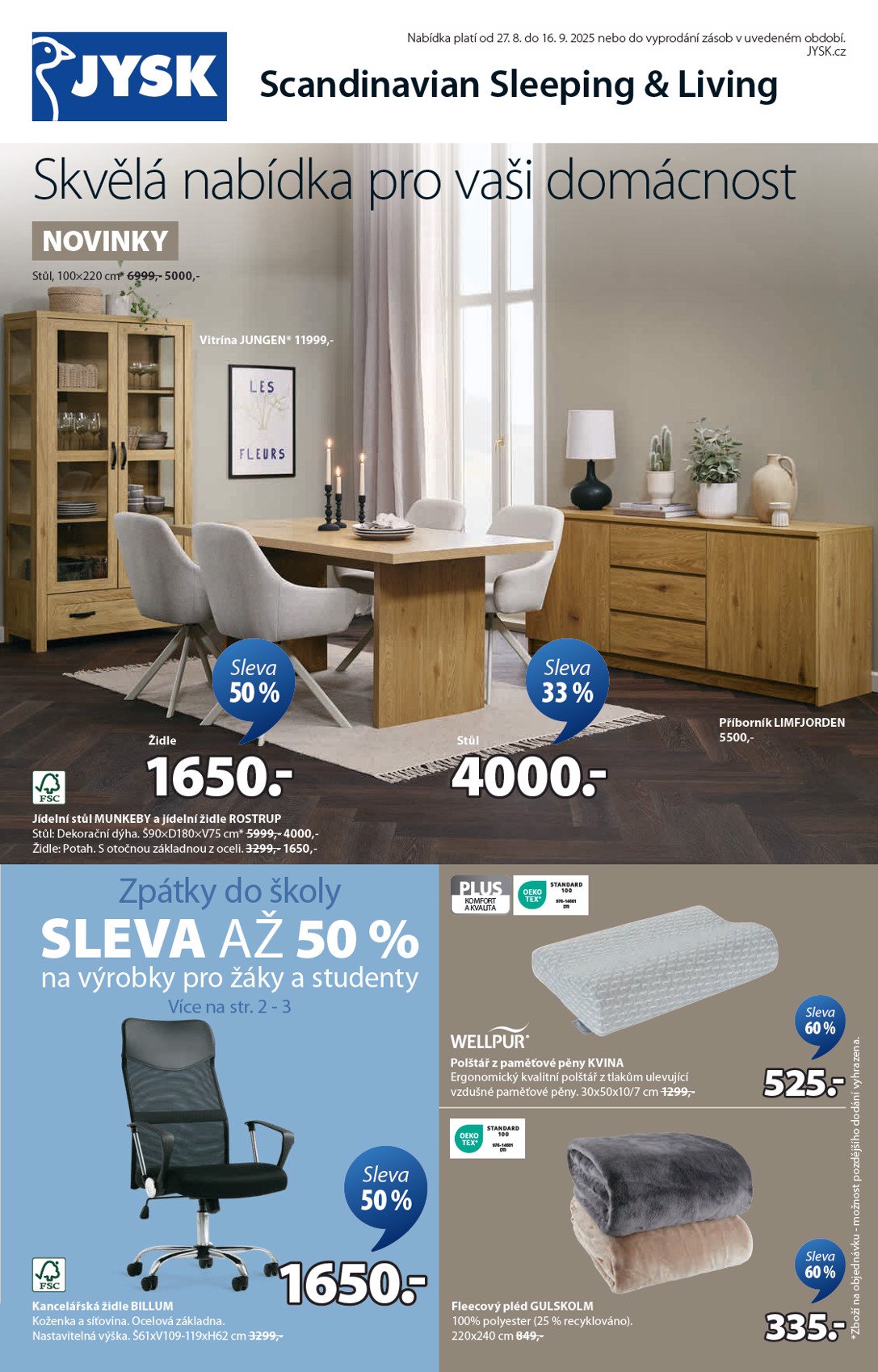jysk - Leták JYSK od 27.08. do 16.09.