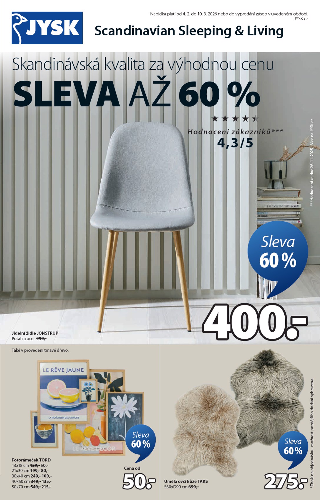 jysk - JYSK leták platný od středy 04.02.2026 do úterý 10.03.2026