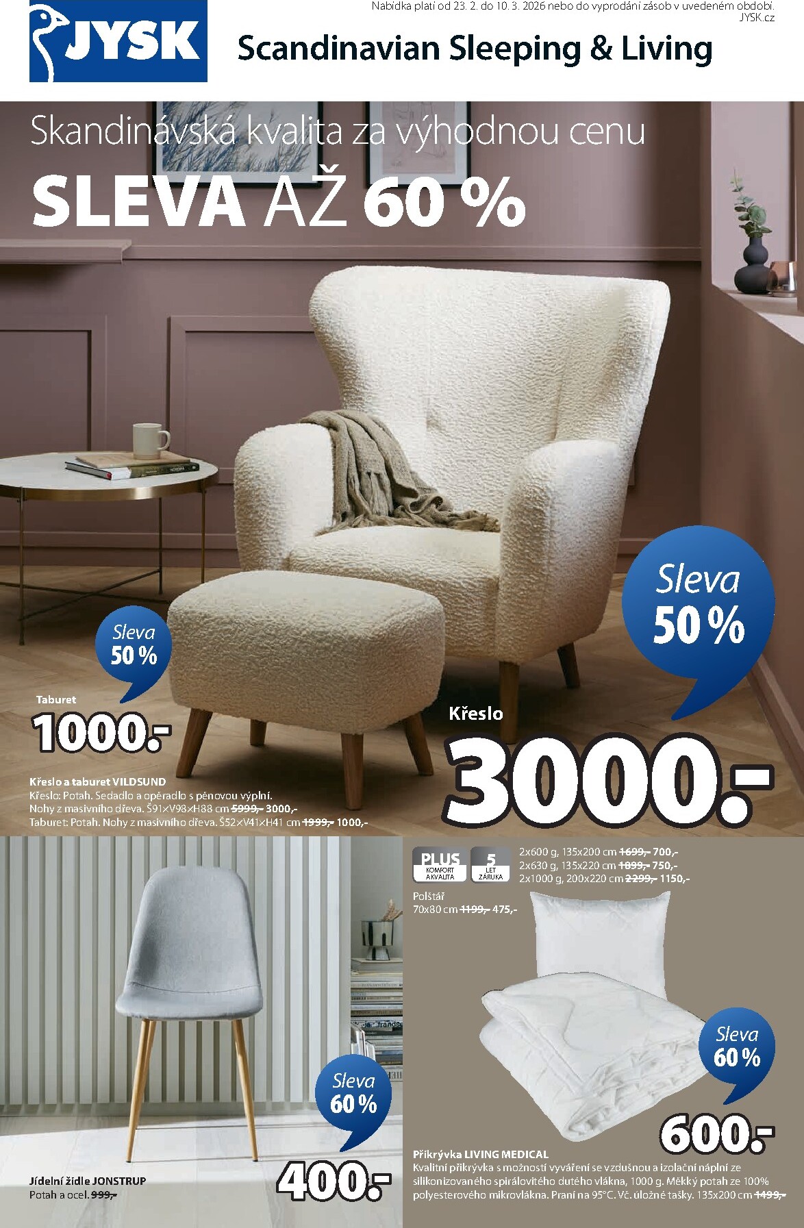 jysk - JYSK leták platný od pondělí 23.02.2026 do úterý 10.03.2026