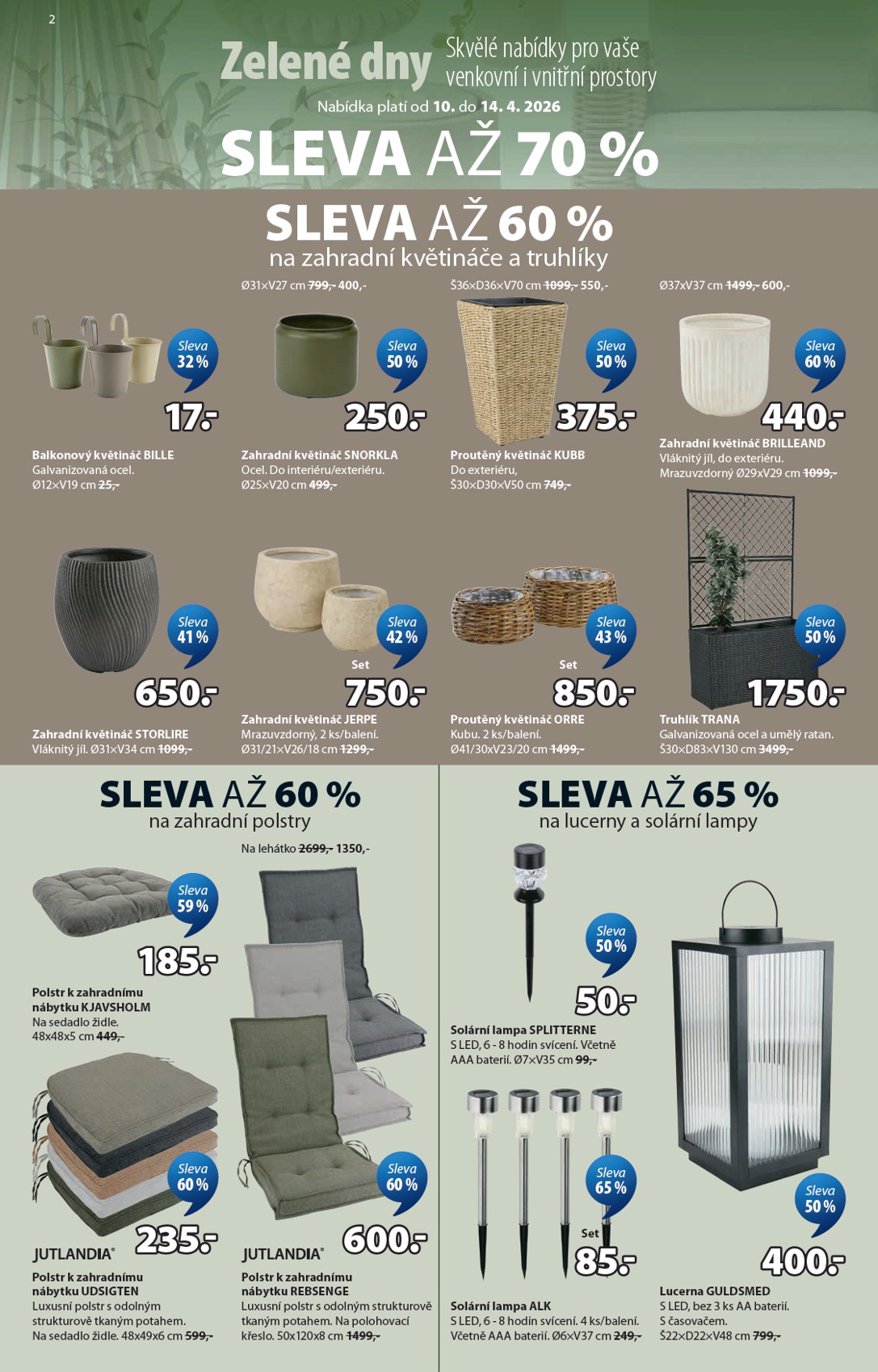 jysk - Aktuální JYSK - Slevy až 70 % leták platný od pátku 10.04.2026 do úterý 14.04.2026 - page: 2