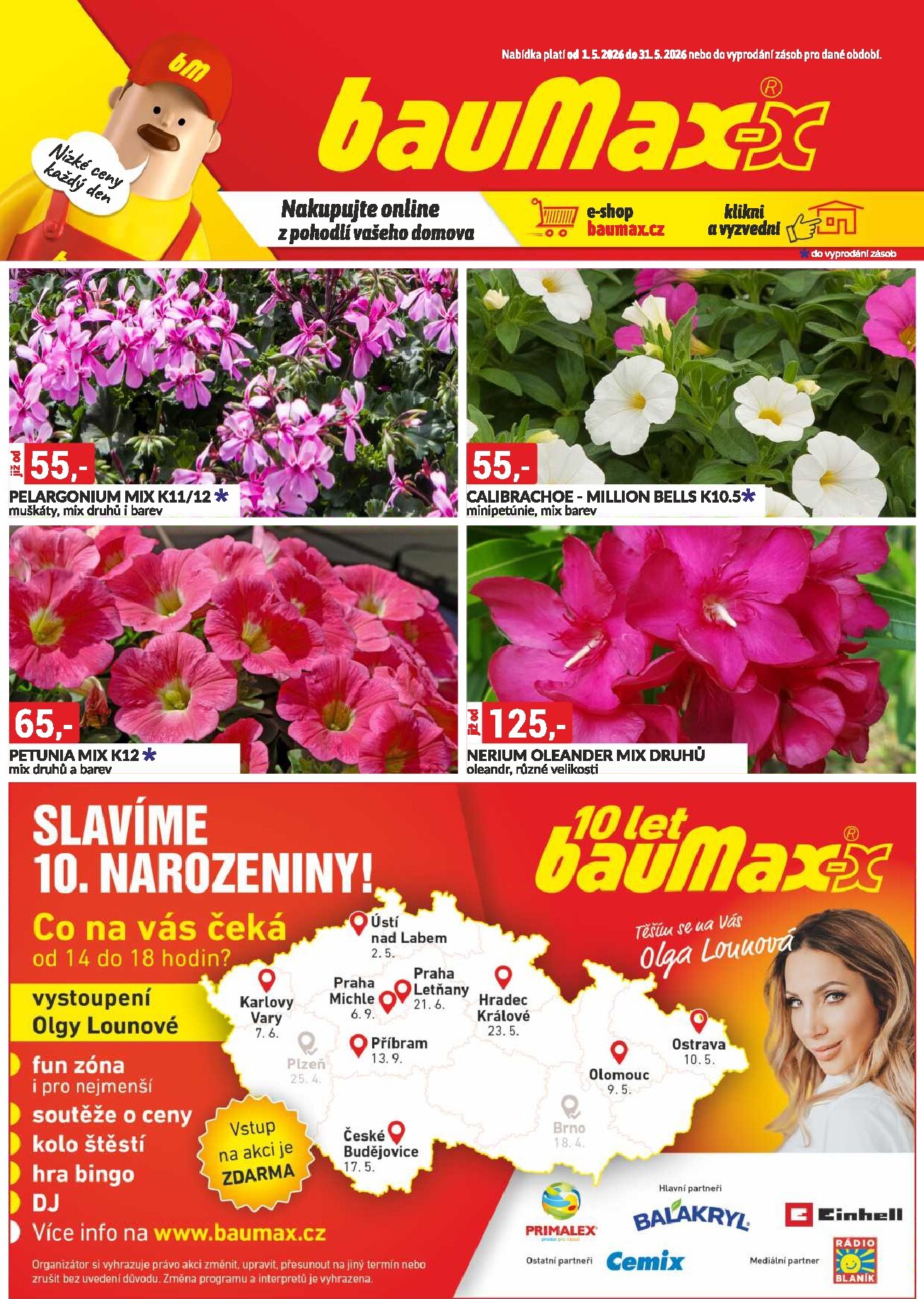 baumax - Aktuální Baumax - Zahrada leták platný od pátku 01.05.2026 do neděle 31.05.2026