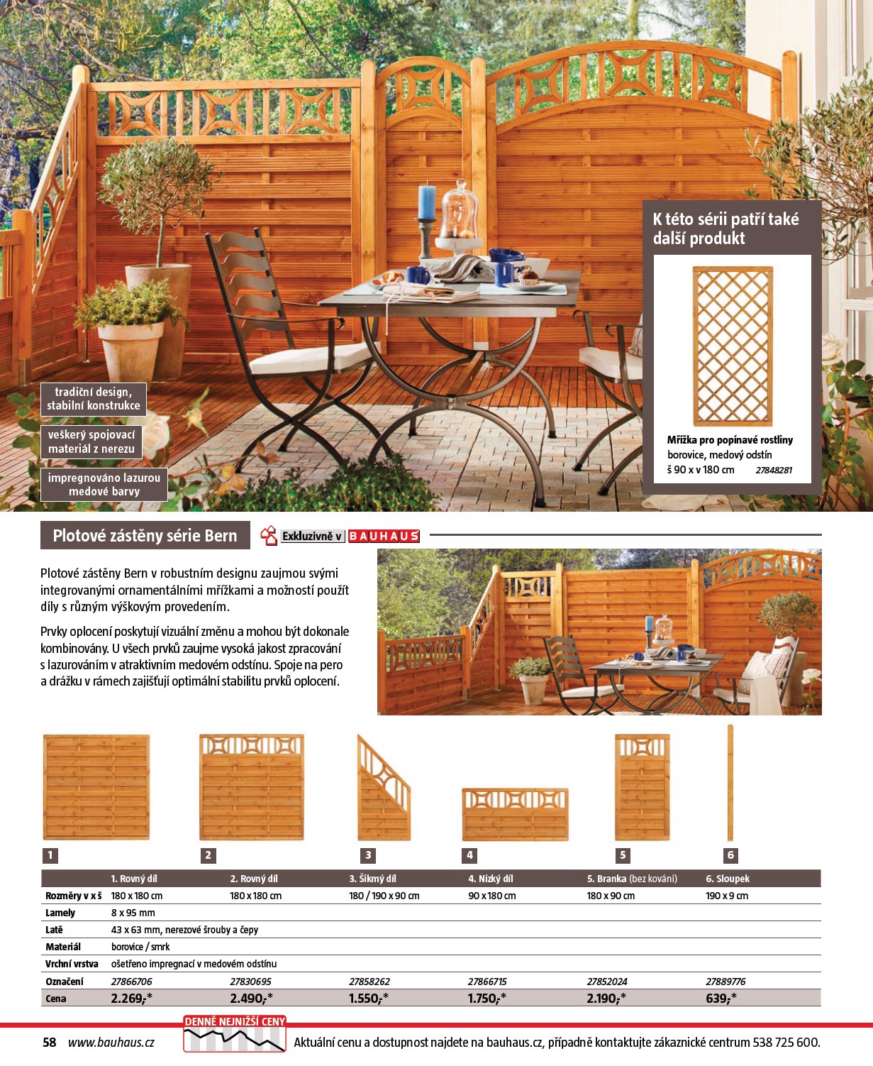 bauhaus - Bauhaus - Katalog Ploty a stínění leták platný od úterý 17.03.2026 do soboty 31.10.2026 - page: 58