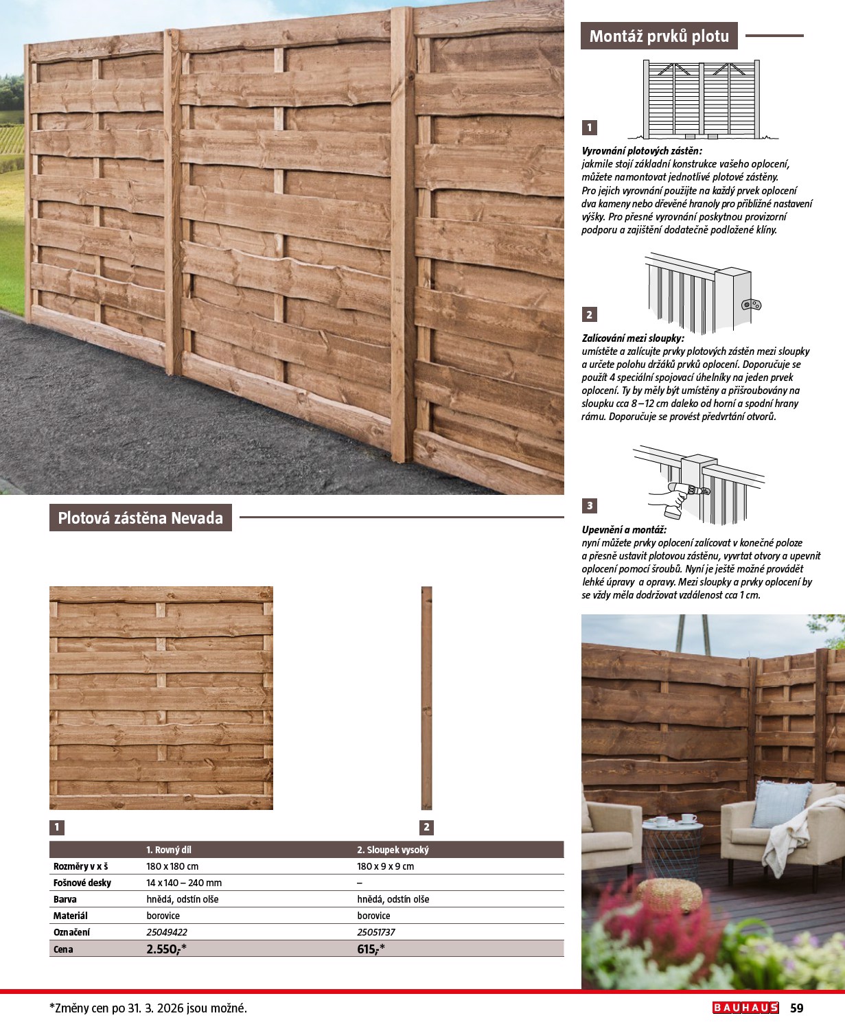 bauhaus - Bauhaus - Katalog Ploty a stínění leták platný od úterý 17.03.2026 do soboty 31.10.2026 - page: 59