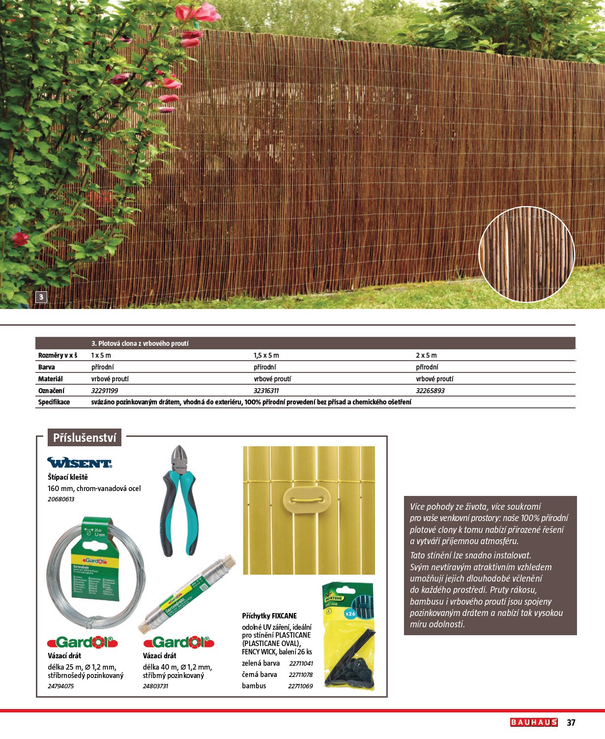 bauhaus - Bauhaus - Katalog Ploty a stínění leták platný od úterý 17.03.2026 do soboty 31.10.2026 - page: 37