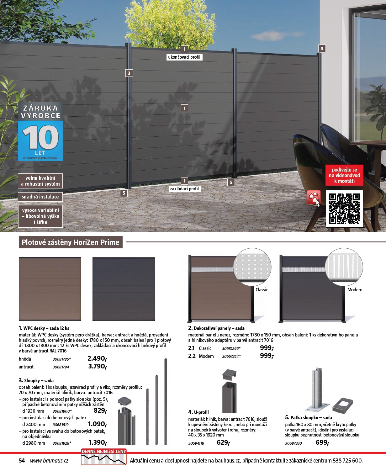bauhaus - Bauhaus - Katalog Ploty a stínění leták platný od úterý 17.03.2026 do soboty 31.10.2026 - page: 54