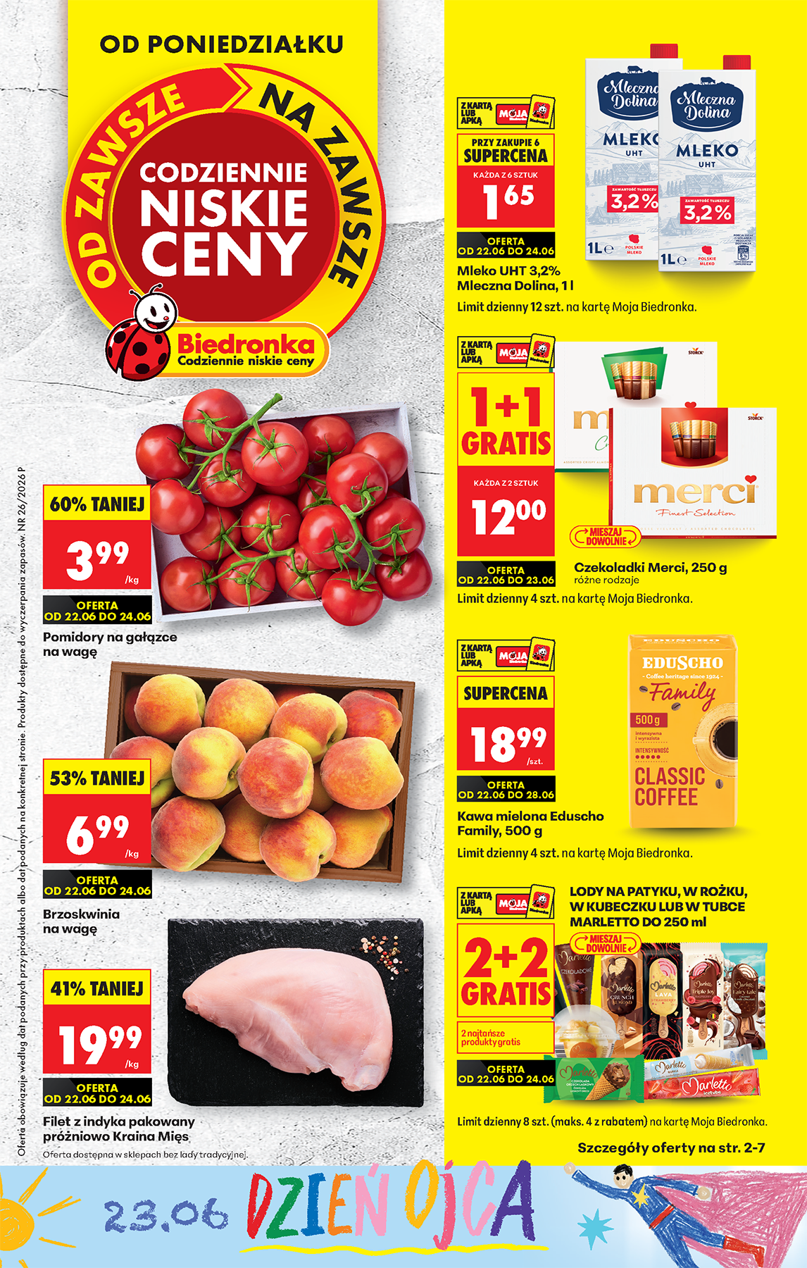 biedronka - Aktuální Biedronka leták platný od pondělí 22.06.2026 do soboty 27.06.2026