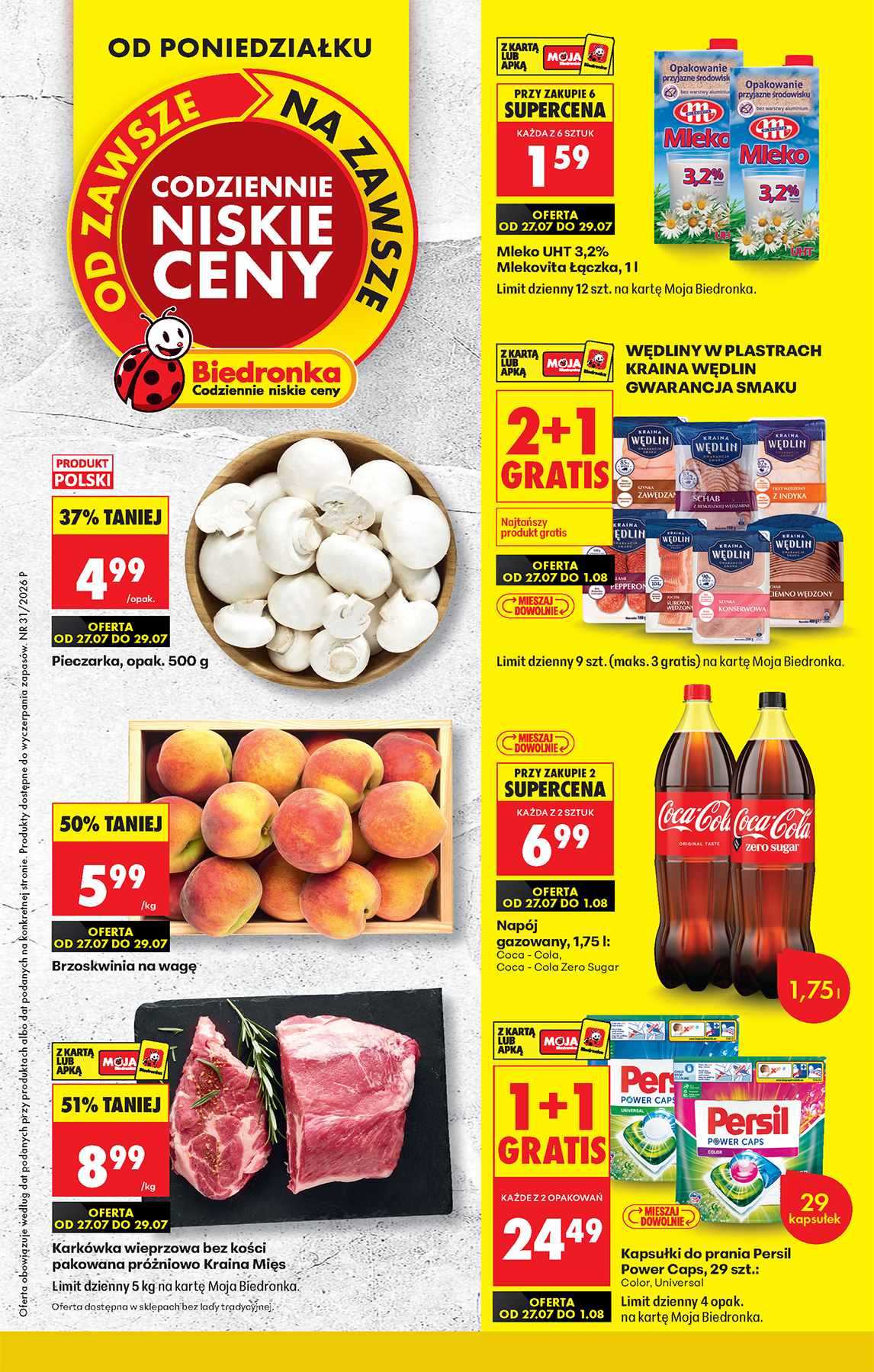 biedronka - Aktuální Biedronka leták platný od pondělí 27.07.2026 do soboty 01.08.2026