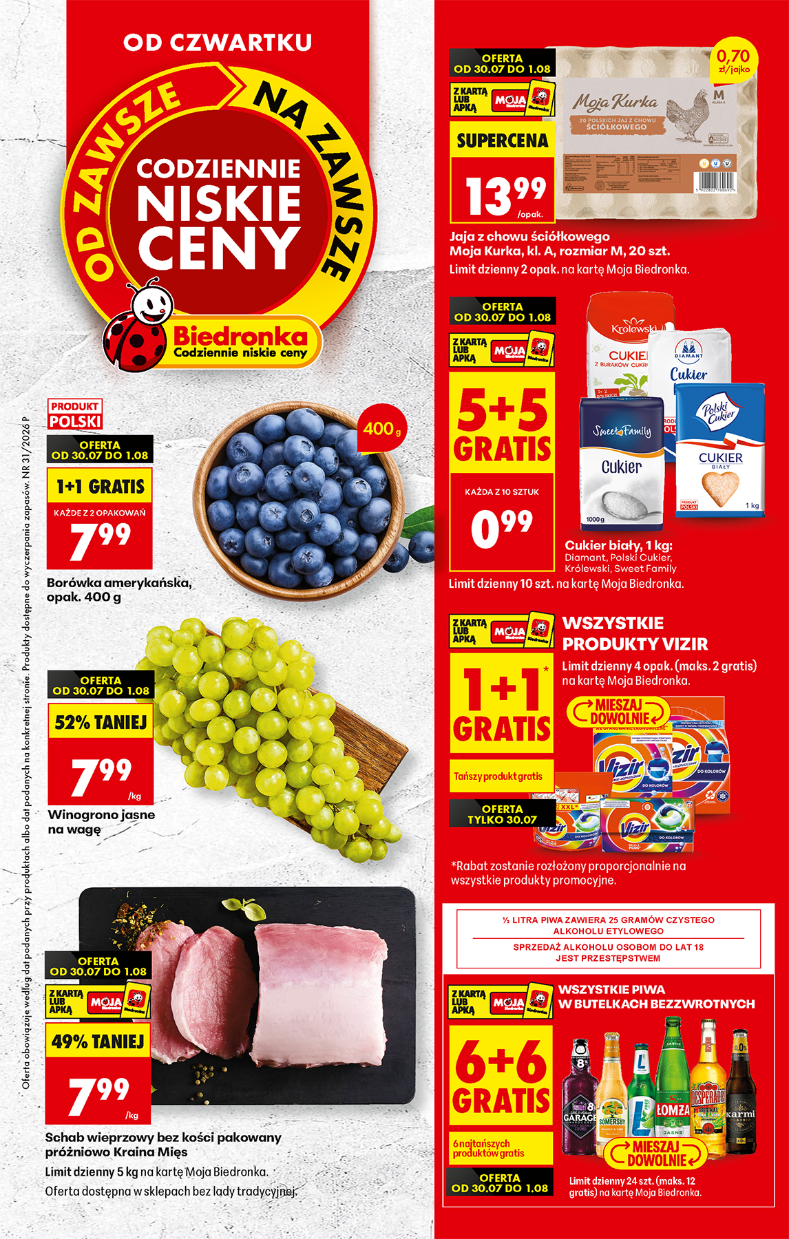 biedronka - Aktuální Biedronka leták platný od čtvrtka 30.07.2026 do středy 05.08.2026