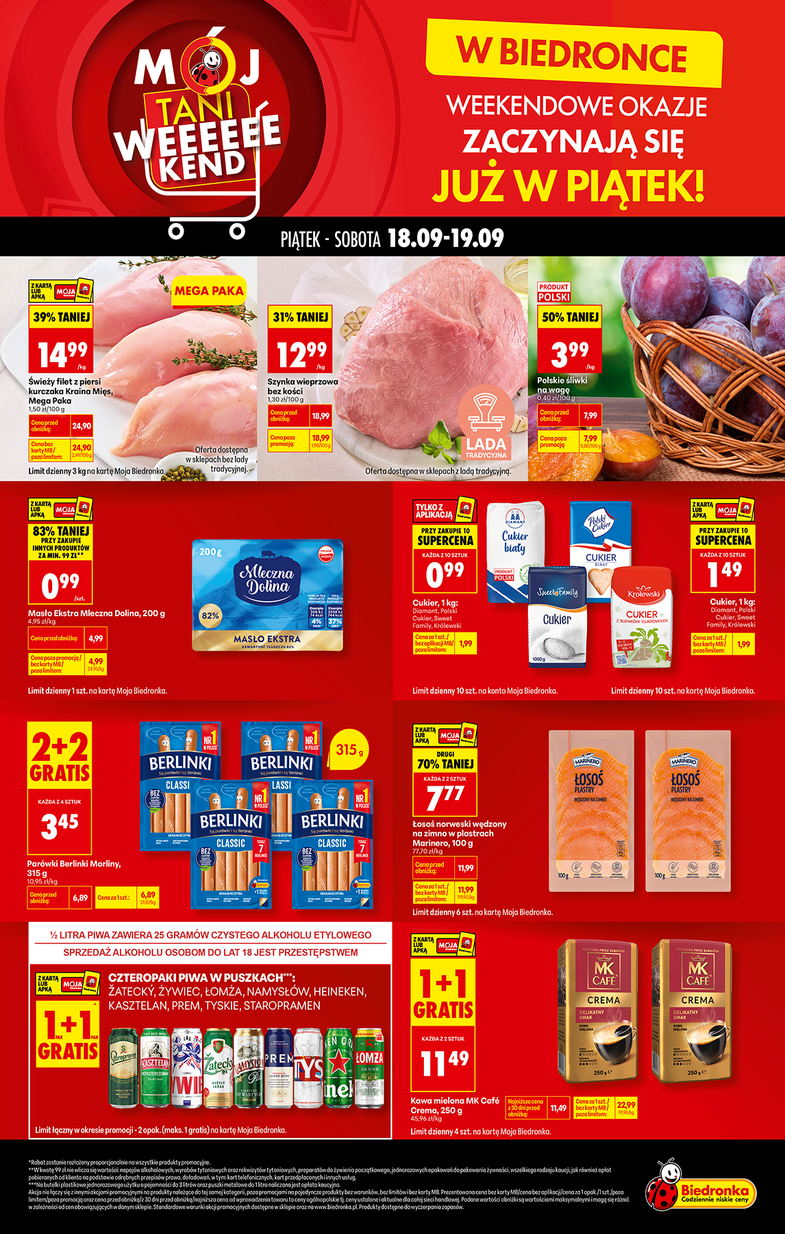 biedronka - Aktuální Biedronka - Tani weekend leták platný od pátku 18.09.2026 do soboty 19.09.2026
