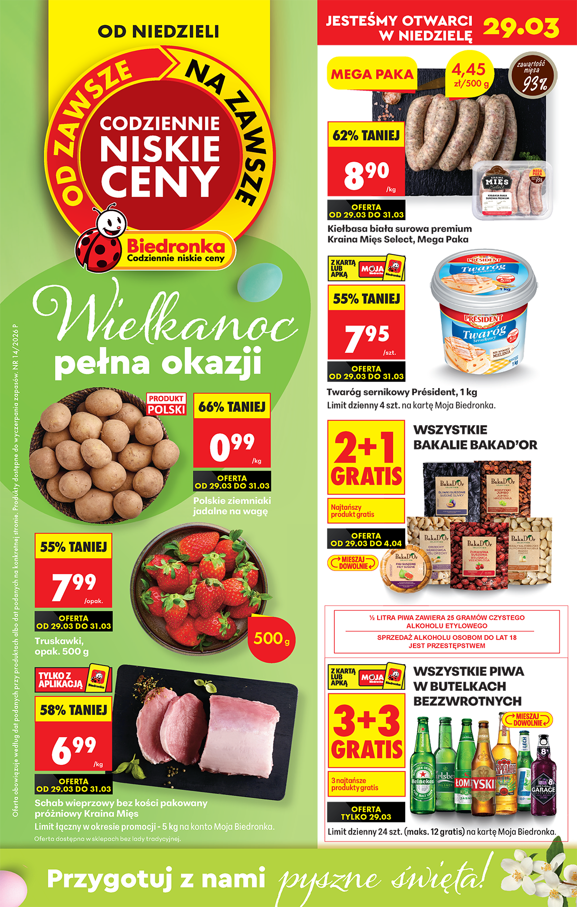 biedronka - Biedronka leták platný od neděle 29.03.2026 do soboty 04.04.2026