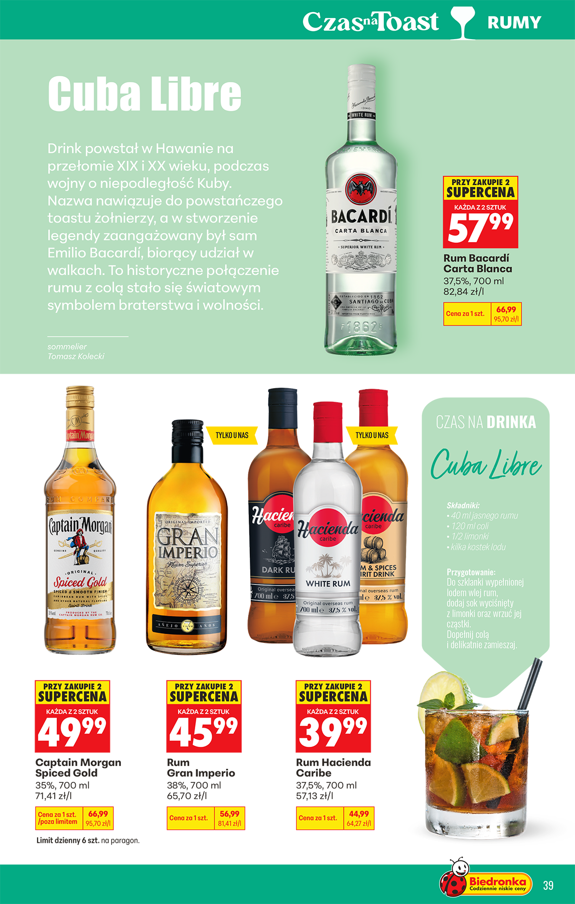 biedronka - Aktuální Biedronka - Alkohole leták platný od pondělí 20.04.2026 do soboty 02.05.2026 - page: 39