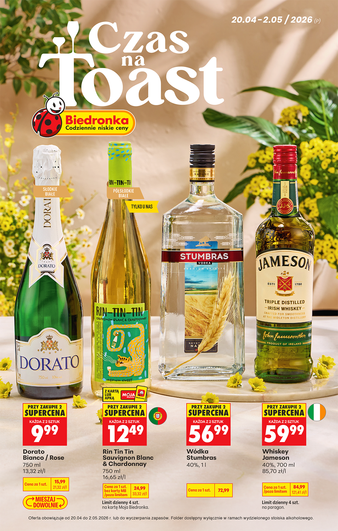 biedronka - Aktuální Biedronka - Alkohole leták platný od pondělí 20.04.2026 do soboty 02.05.2026 - page: 1