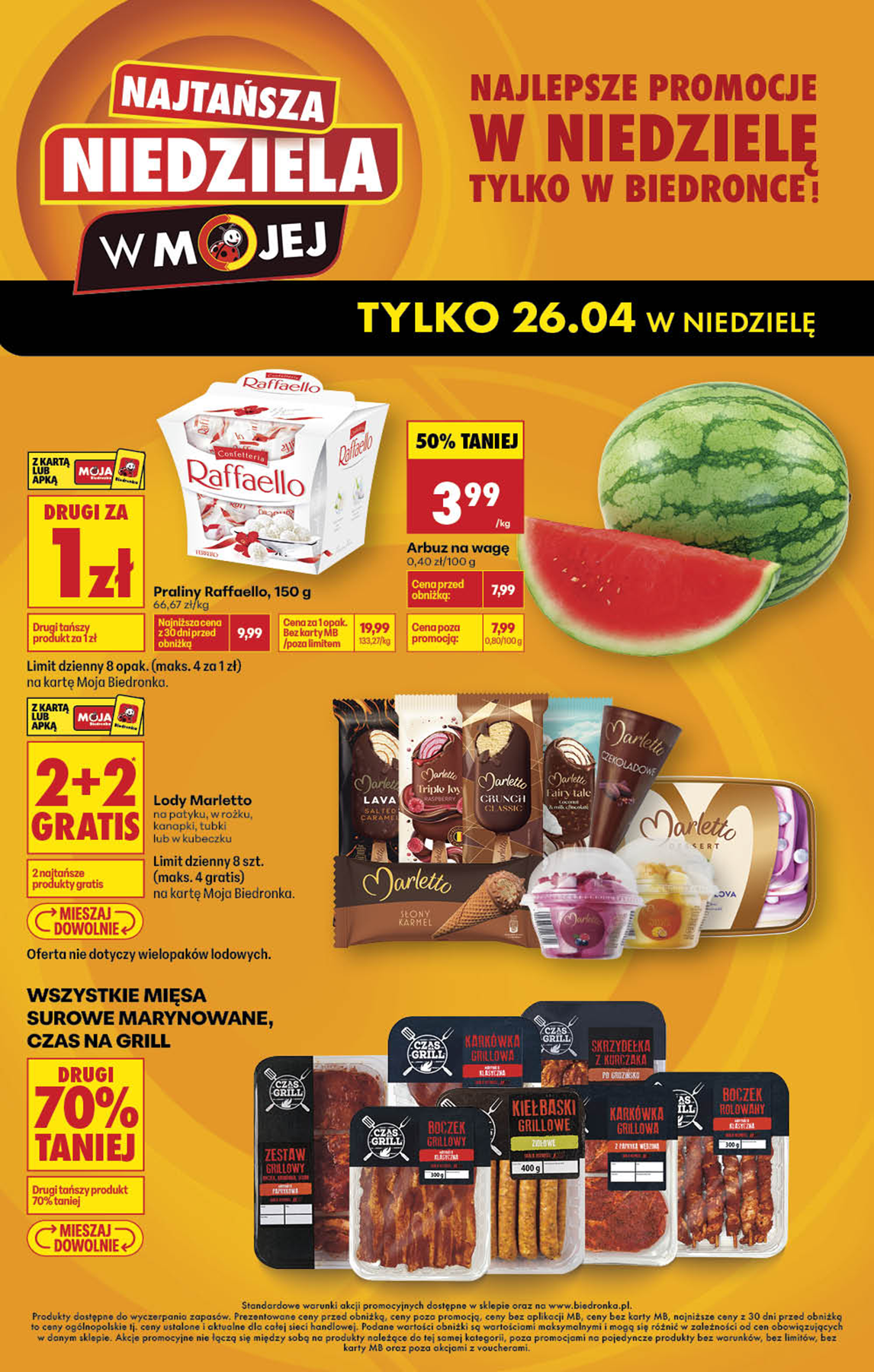 biedronka - Aktuální Biedronka - Najtańsza niedziela leták platný od neděle 26.04.2026