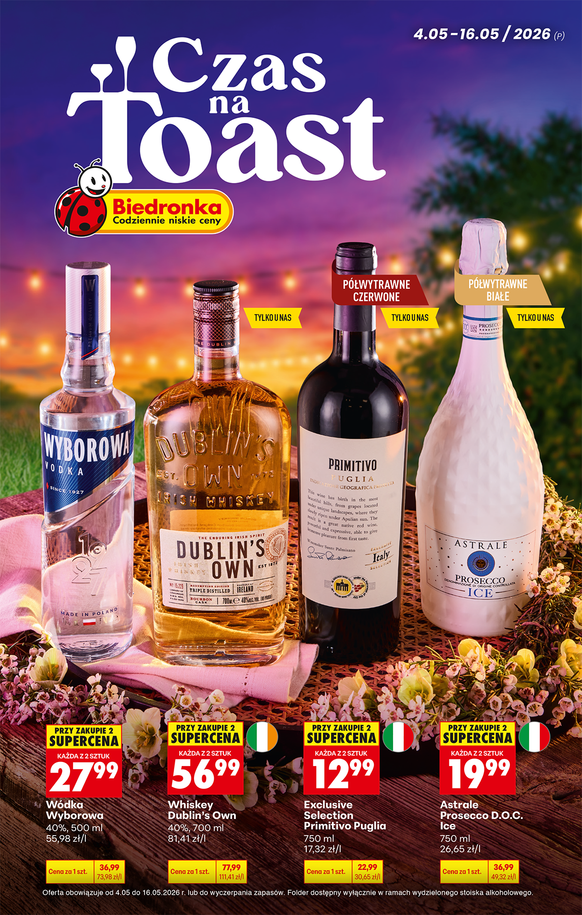 biedronka - Aktuální Biedronka - Alkohole leták platný od pondělí 04.05.2026 do soboty 16.05.2026 - page: 1