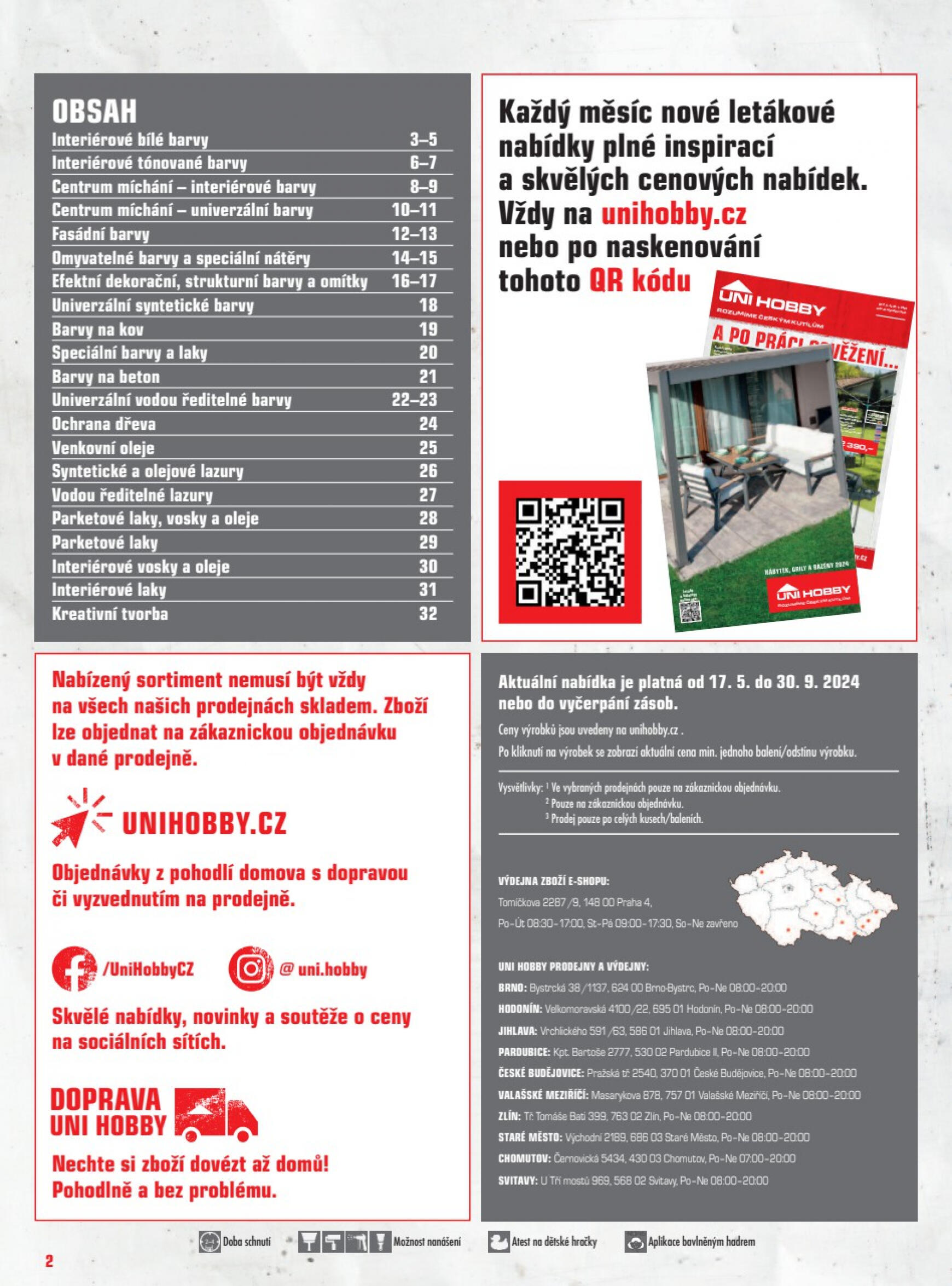 uni-hobby - Leták Unihobby - Katalog barev 2024 aktuální 17.05. - 30.09. - page: 2