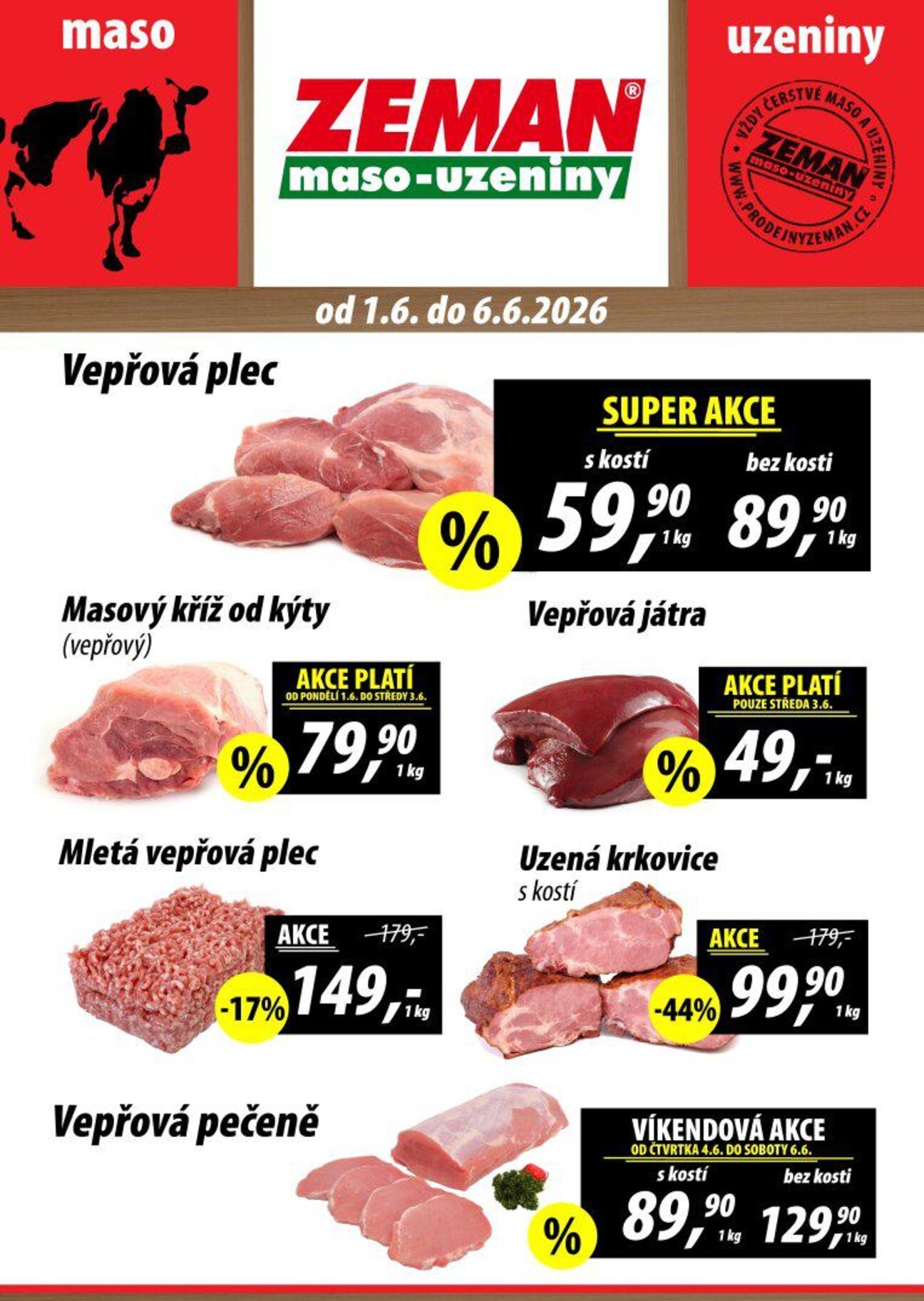 prodejny-zeman - Prodejny Zeman leták na příští týden od pondělí 01.06.2026 do soboty 06.06.2026