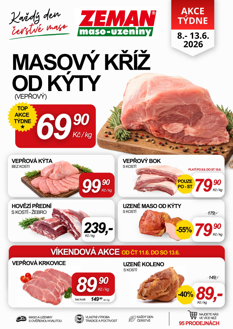 prodejny-zeman - Aktuální Prodejny Zeman leták platný od pondělí 08.06.2026 do soboty 13.06.2026 - page: 1