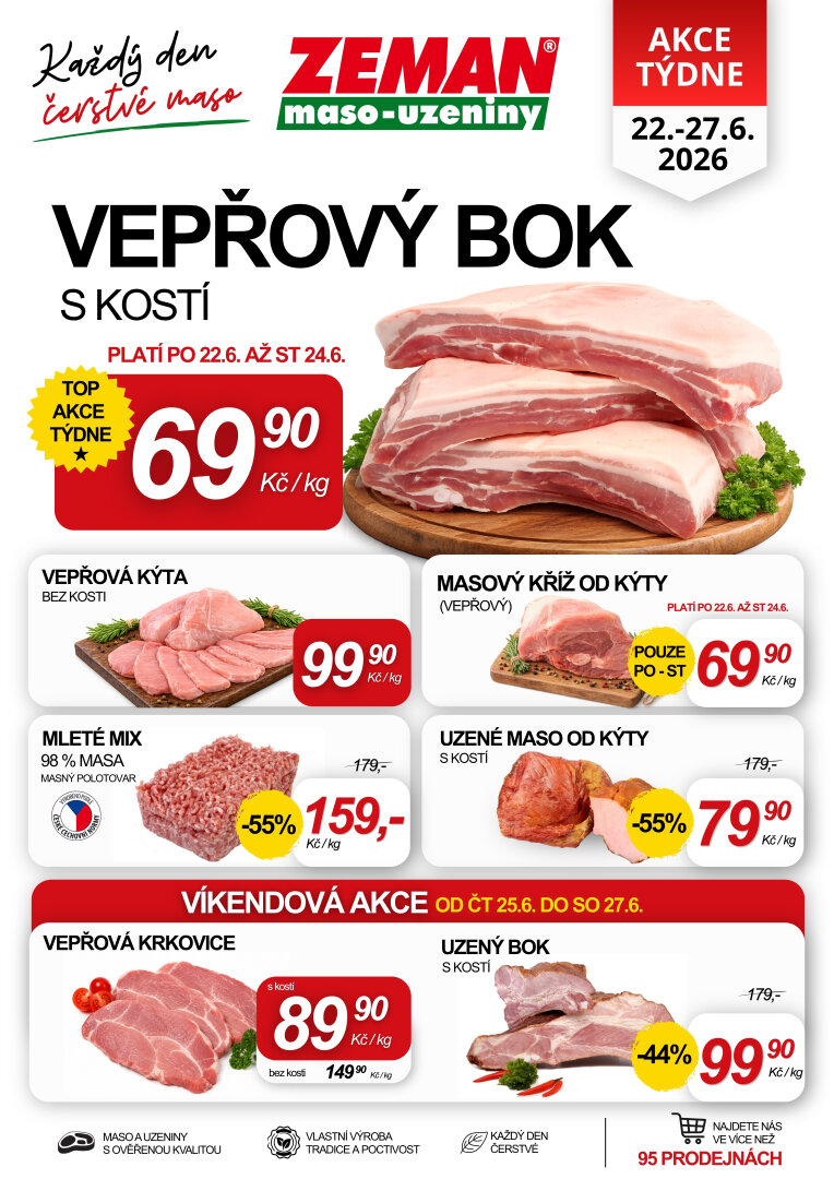 prodejny-zeman - Aktuální Prodejny Zeman leták platný od pondělí 22.06.2026 do soboty 27.06.2026