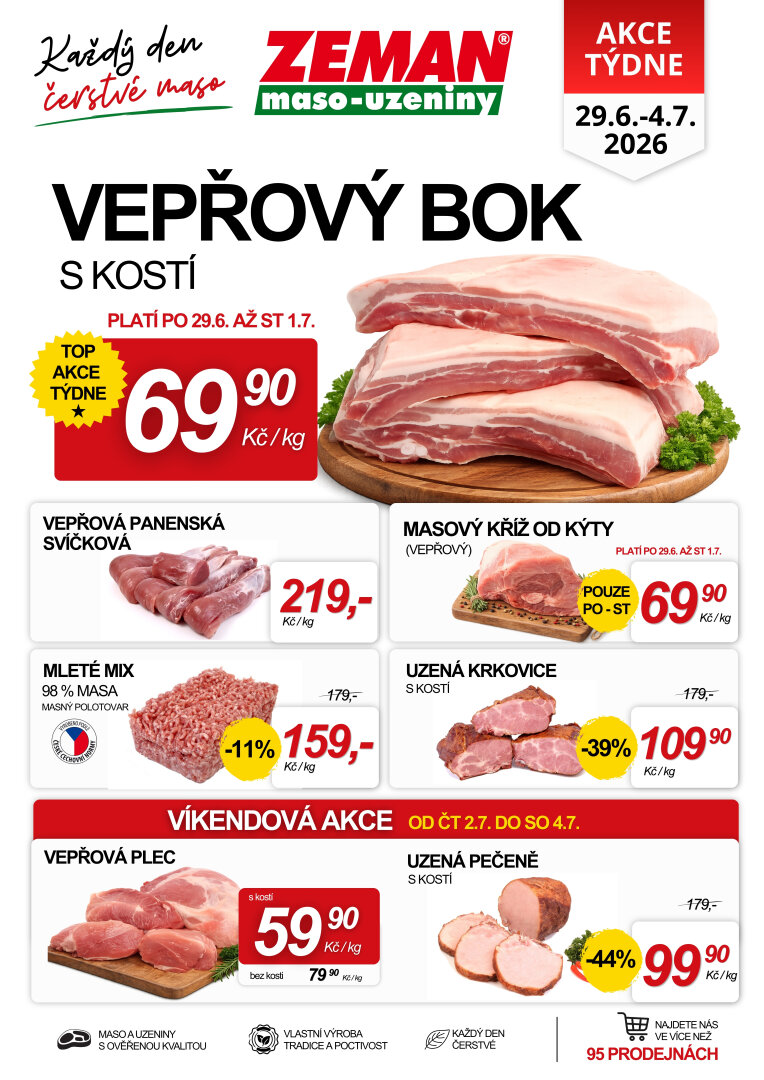 prodejny-zeman - Prodejny Zeman leták na příští týden od pondělí 29.06.2026 do soboty 04.07.2026