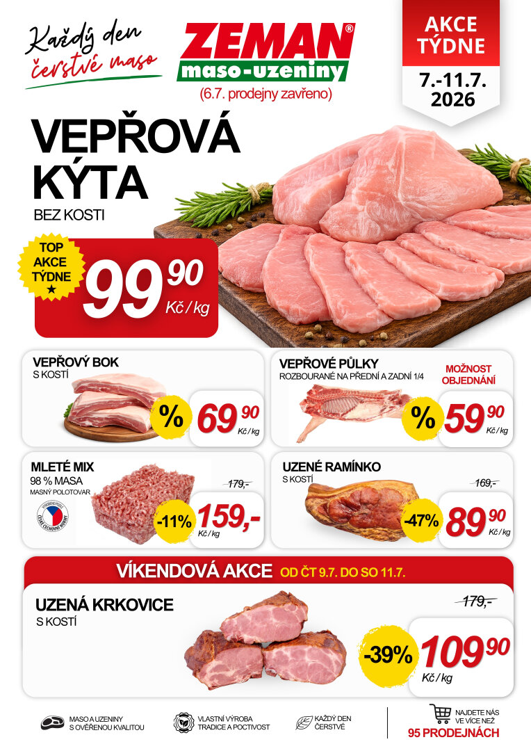 prodejny-zeman - Prodejny Zeman leták na příští týden od úterý 07.07.2026 do soboty 11.07.2026