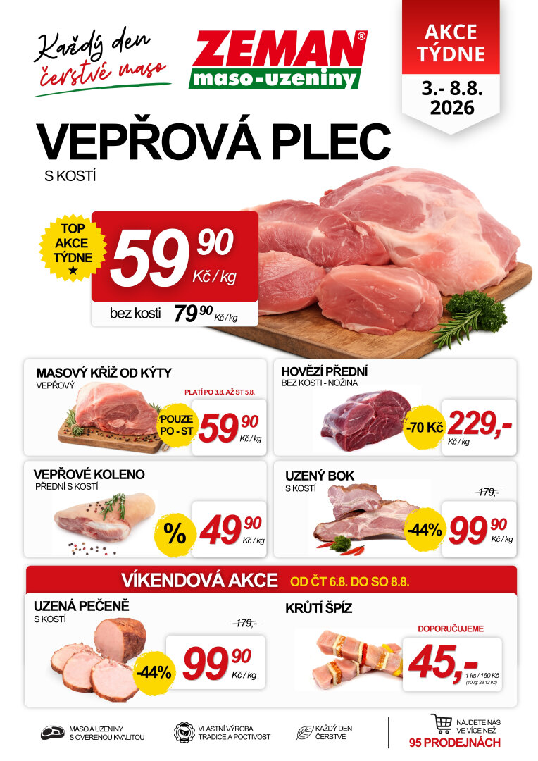 prodejny-zeman - Prodejny Zeman leták na příští týden od pondělí 03.08.2026 do soboty 08.08.2026