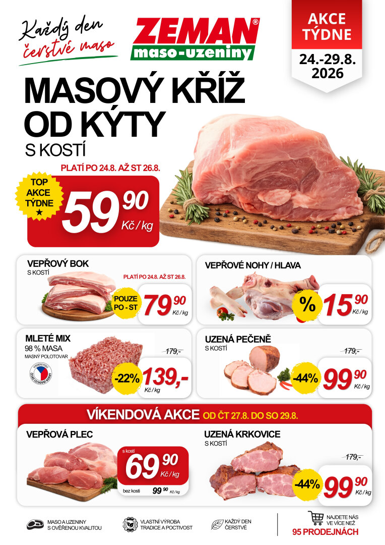 prodejny-zeman - Aktuální Prodejny Zeman leták platný od pondělí 24.08.2026 do soboty 29.08.2026