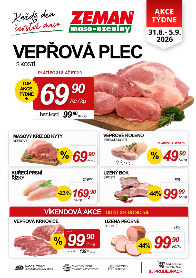 prodejny-zeman - Prodejny Zeman leták na příští týden od pondělí 31.08.2026 do soboty 05.09.2026
