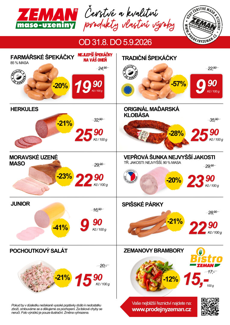 prodejny-zeman - Prodejny Zeman leták na příští týden od pondělí 31.08.2026 do soboty 05.09.2026 - page: 2