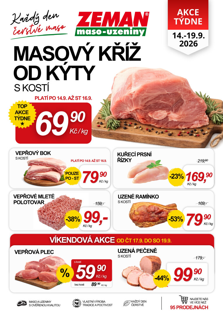 prodejny-zeman - Prodejny Zeman leták na příští týden od pondělí 14.09.2026 do soboty 19.09.2026