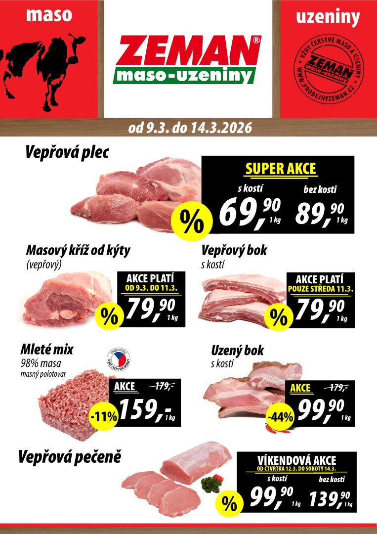 prodejny-zeman - Prodejny Zeman leták platný od pondělí 09.03.2026 do soboty 14.03.2026 - page: 1
