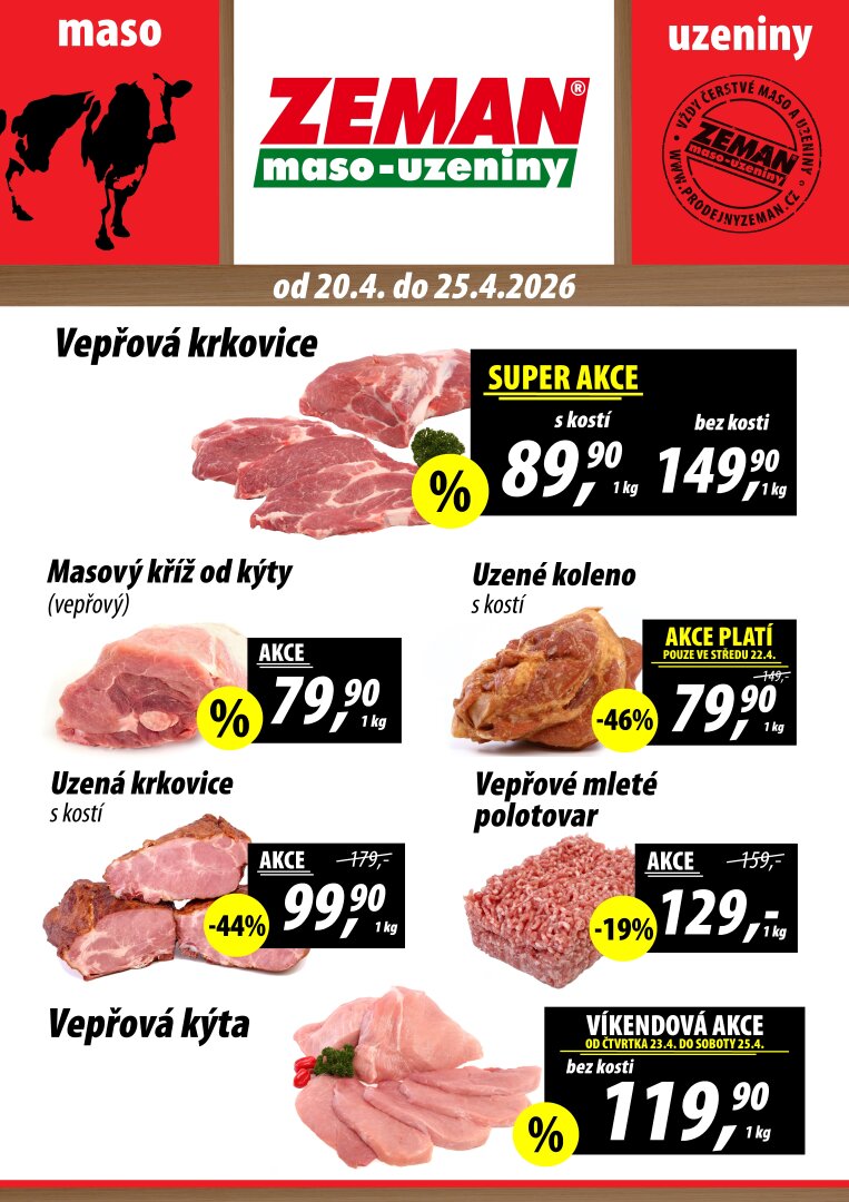 prodejny-zeman - Prodejny Zeman leták na příští týden od pondělí 20.04.2026 do soboty 25.04.2026
