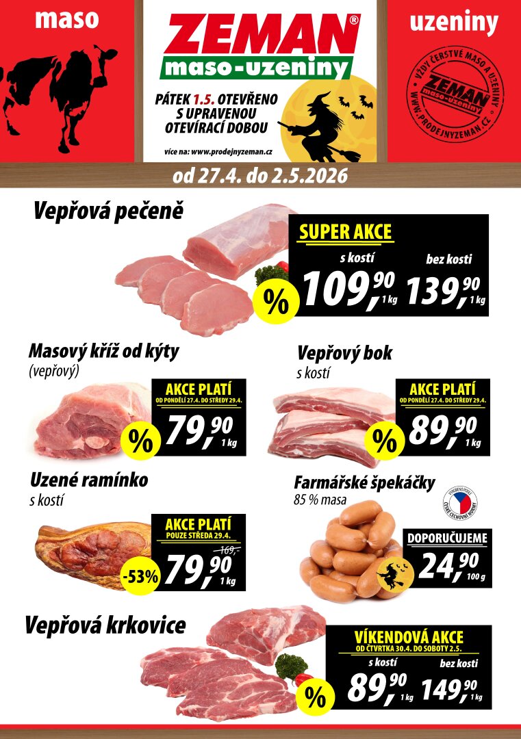 prodejny-zeman - Prodejny Zeman leták na příští týden od pondělí 27.04.2026 do soboty 02.05.2026