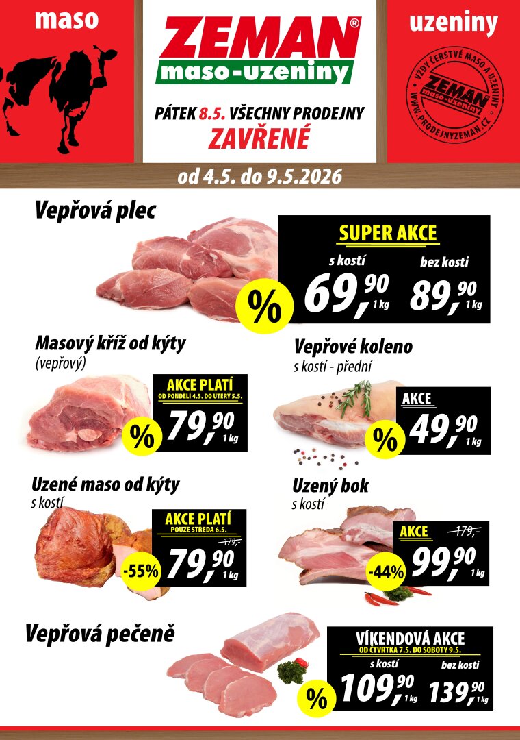 prodejny-zeman - Prodejny Zeman leták na příští týden od pondělí 04.05.2026 do soboty 09.05.2026 - page: 1