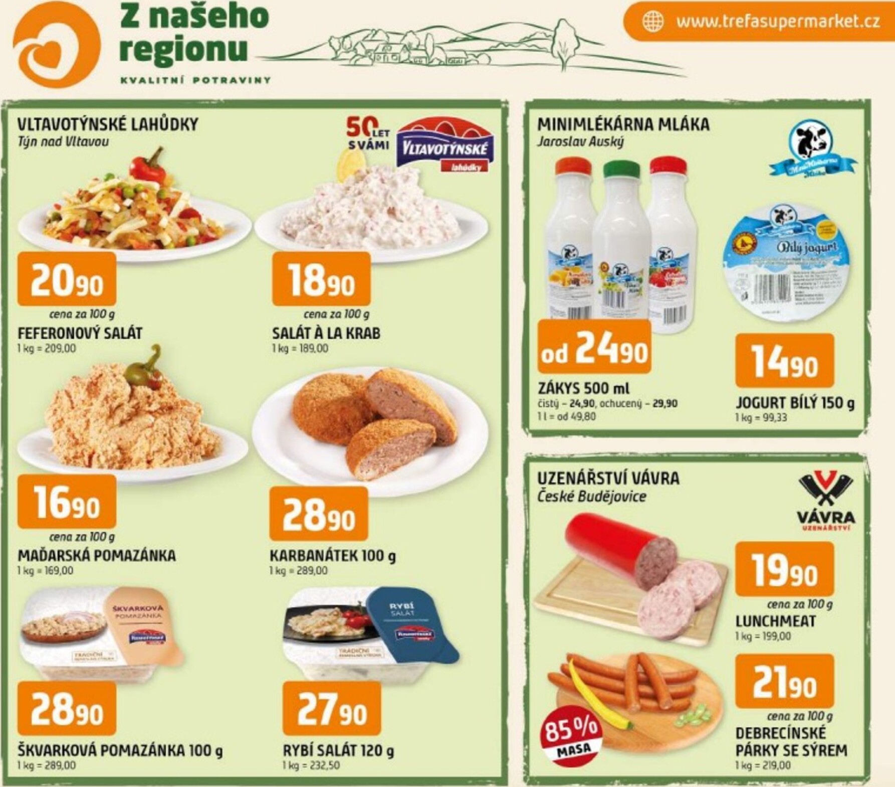 trefa - Budoucí Trefa - Z našeho regionu kvalitní potraviny leták platný od středy 22.07.2026 do úterý 28.07.2026