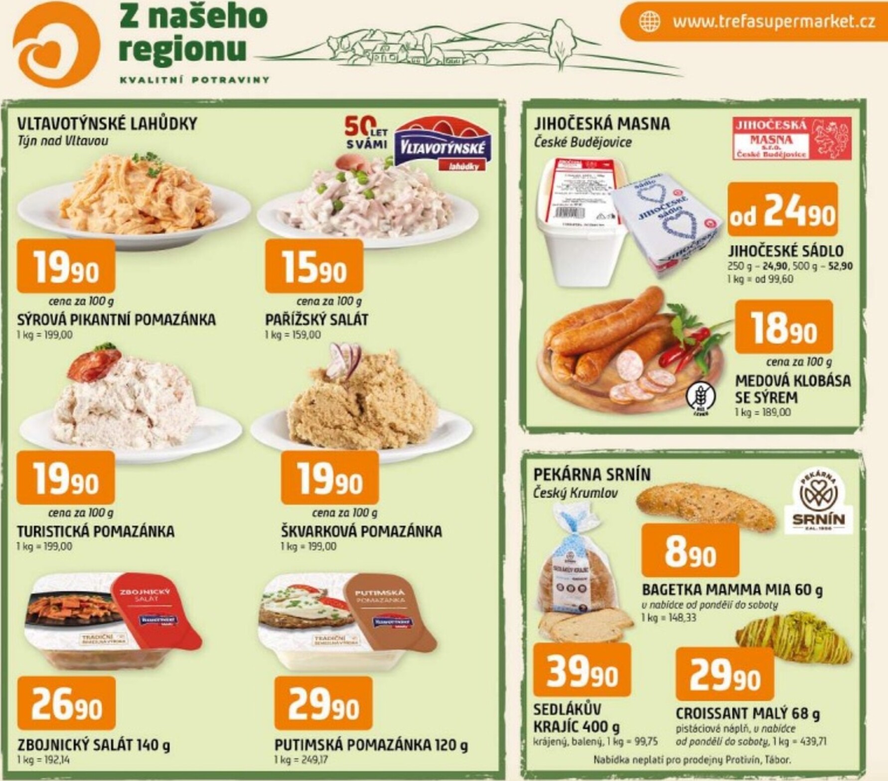 trefa - Budoucí Trefa - Z našeho regionu kvalitní potraviny leták platný od středy 29.07.2026 do úterý 04.08.2026