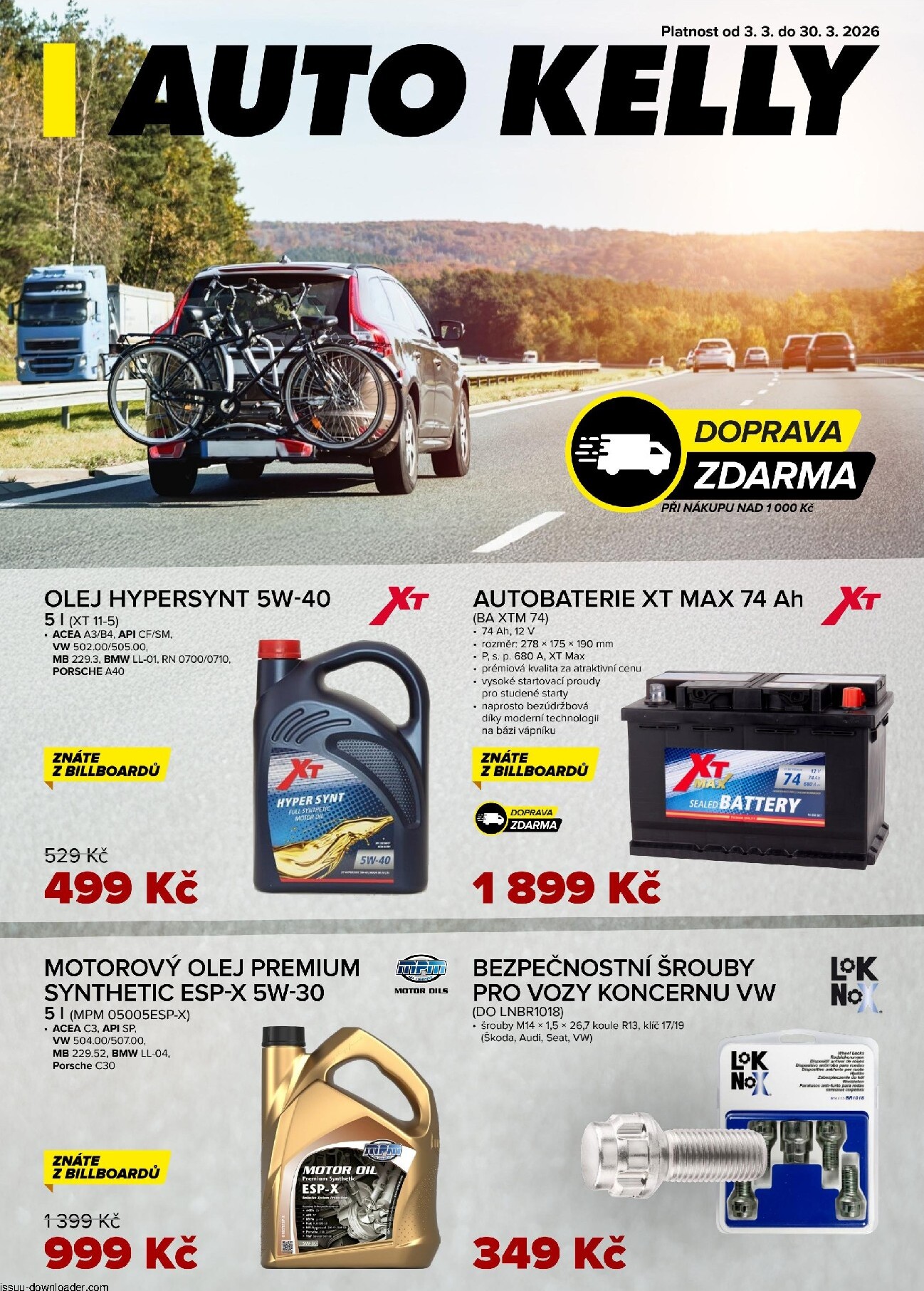 auto-kelly - Auto Kelly leták platný od úterý 03.03.2026 do pondělí 30.03.2026